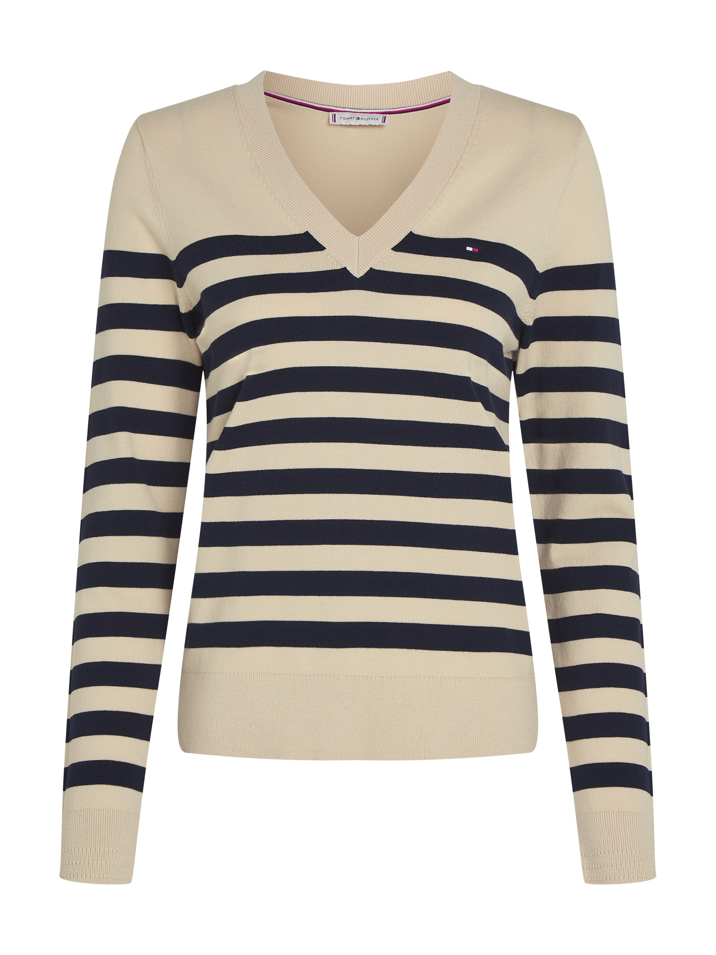 Tommy Hilfiger V-Ausschnitt-Pullover, mit Logo-Stickerei