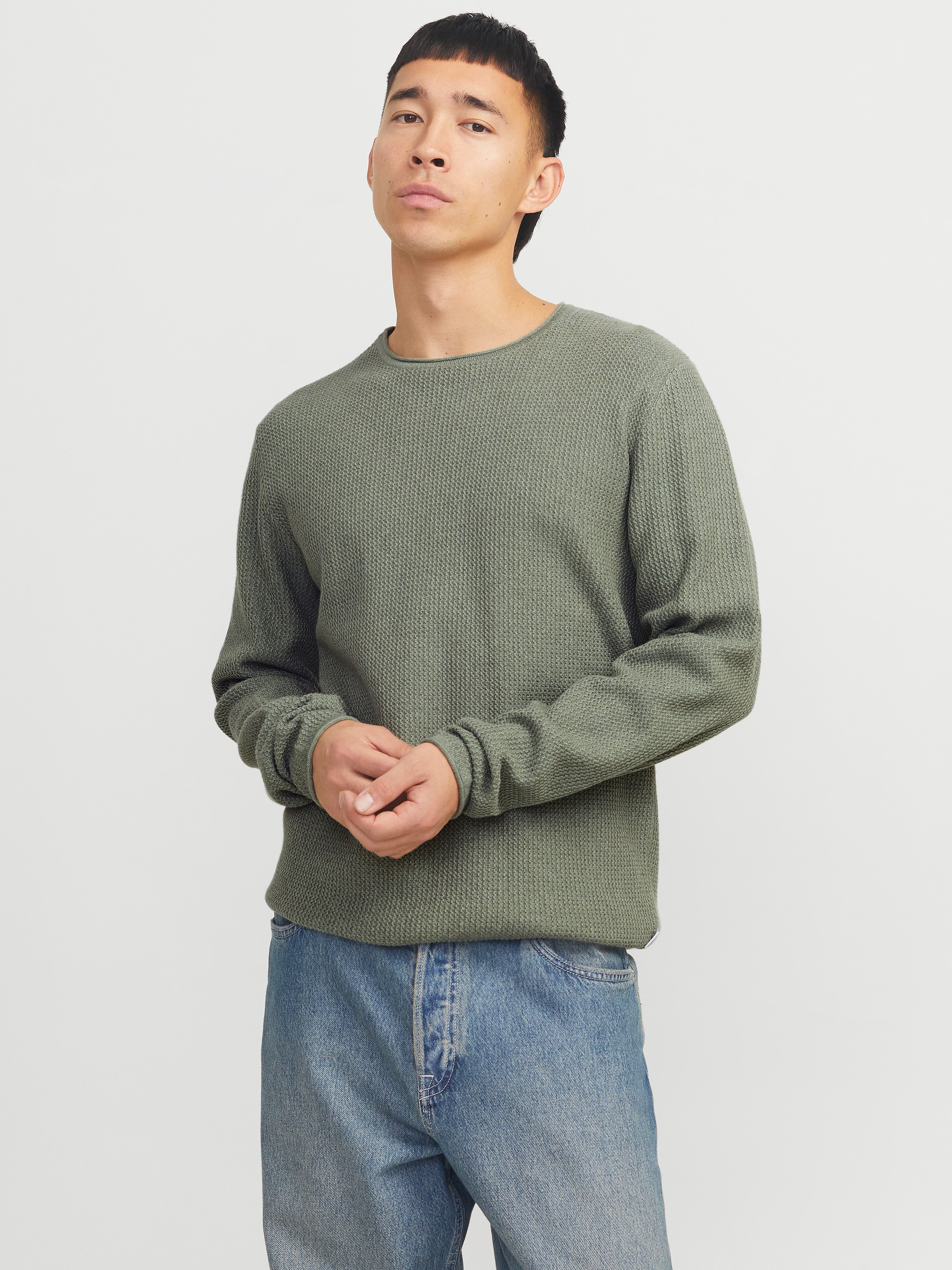 Jack & Jones Rundhalspullover »JJECOOPER KNIT CREW NECK NOOS« in Strick Optik