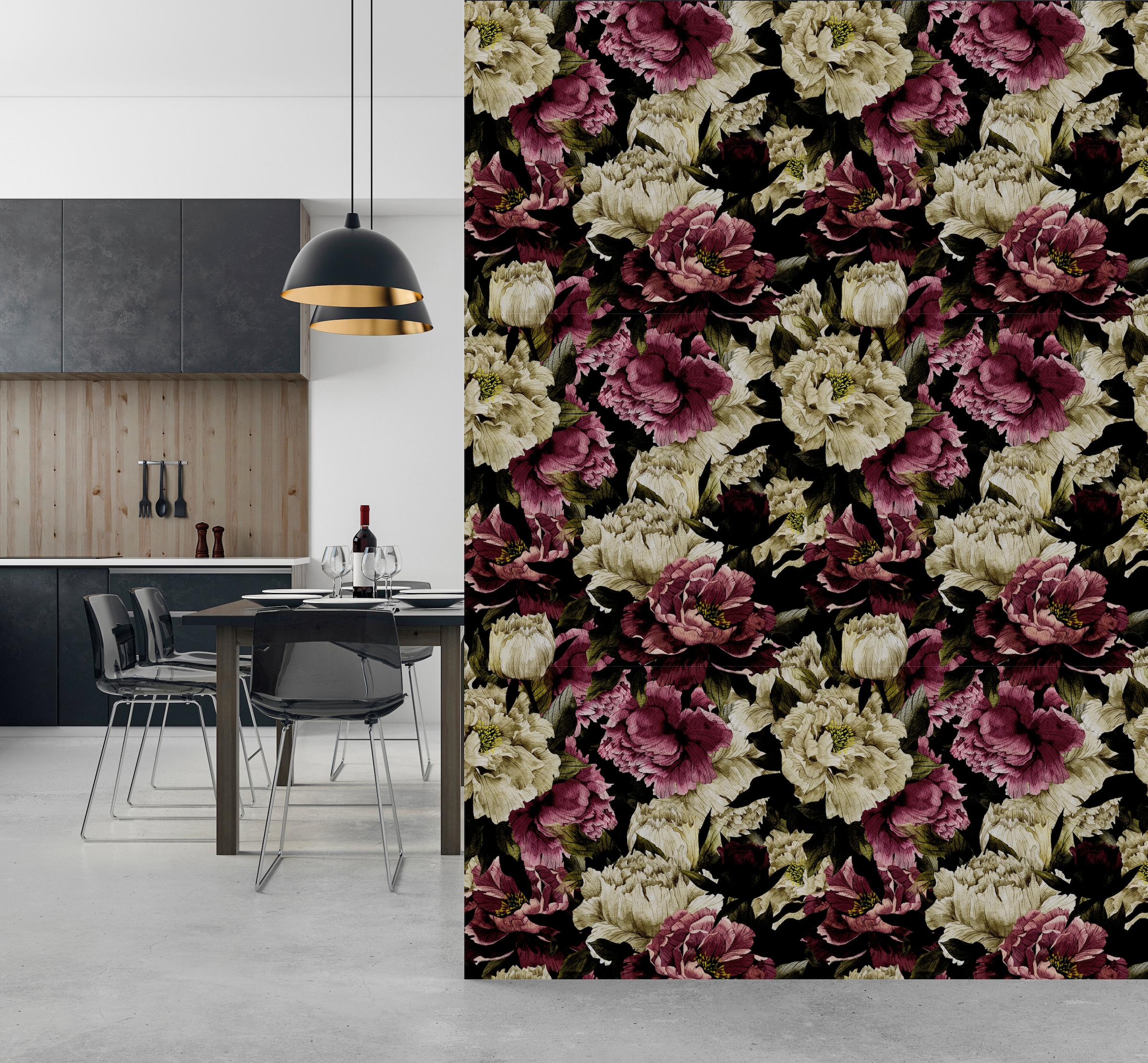 queence Vinyltapete »Patrice«, bedruckt-Motiv-botanisch-floral-gemustert-natürlich, 90x250cm, selbstklebend, kinderleichte Anbringung, Sticker