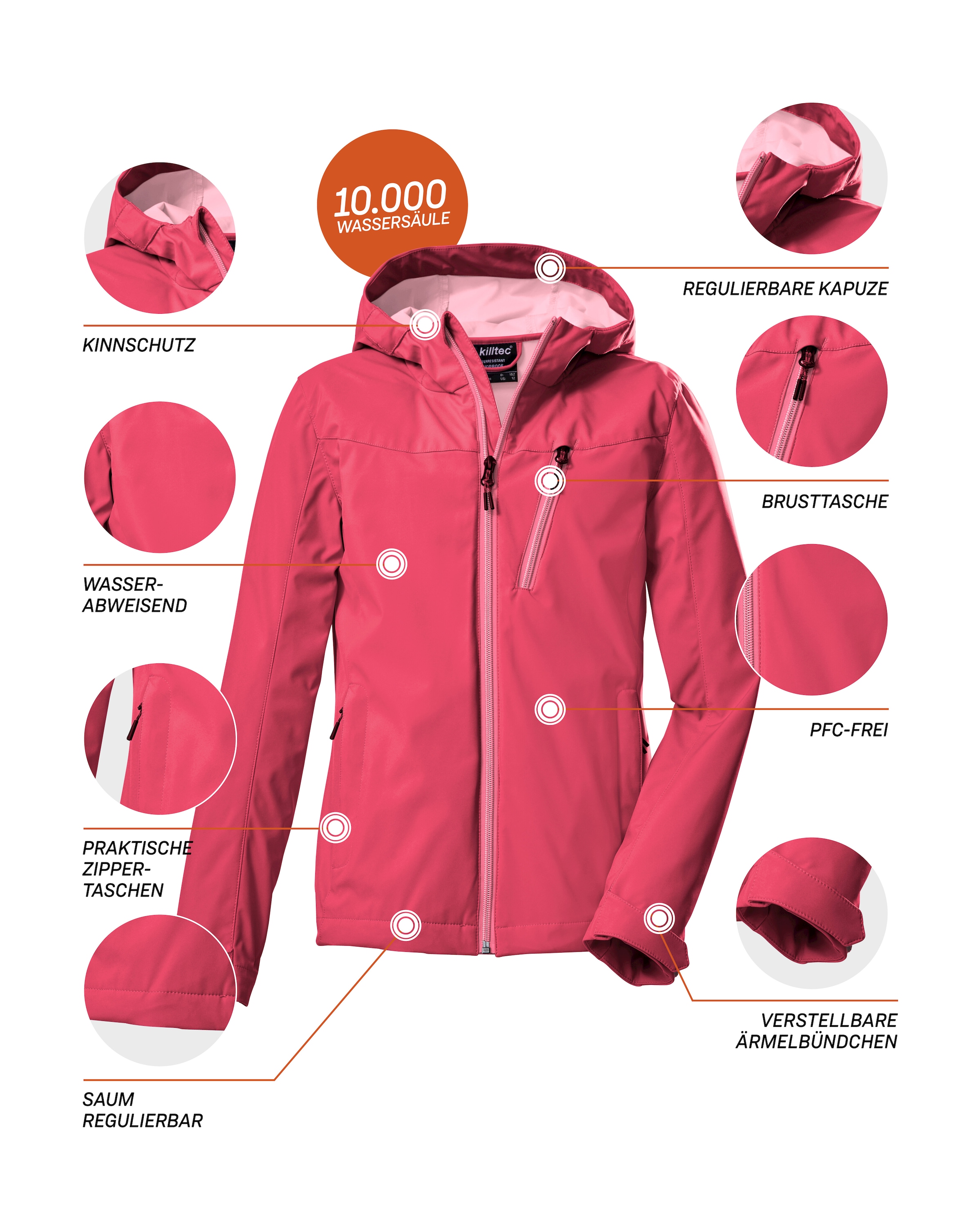 Killtec Softshelljacke »KOS 235 GRLS SFTSHLL JCKT«, Wind- u. wasserabweisende Kinder-Softshelljacke, 10.000 mm Wassersäule