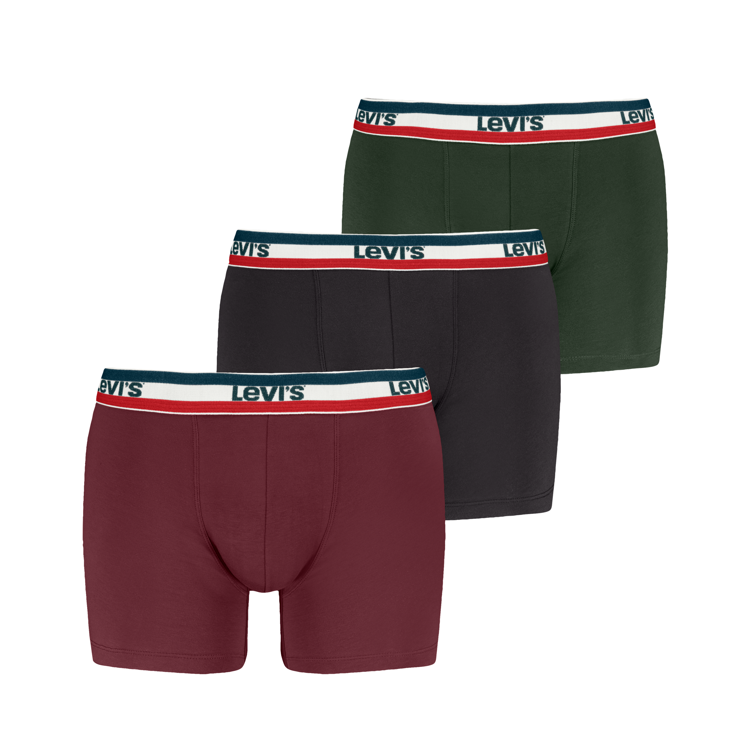 Levi's® Boxershorts »LEVIS MEN SPRTSWR LOGO BOXER BRIEF 3P« Packung, 3er Pack, mit breitem Logobund
