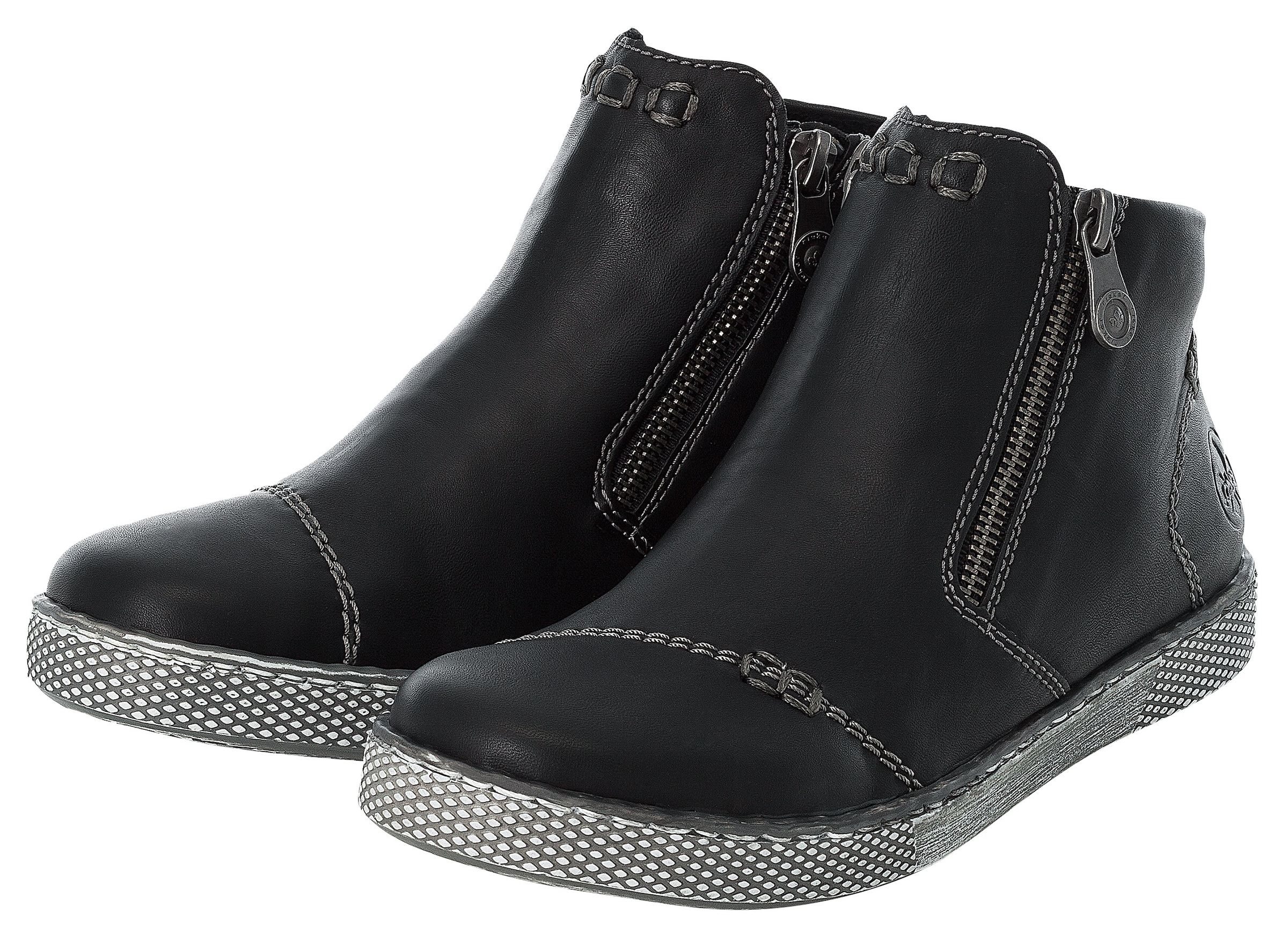 Rieker Schlupfboots, Stiefelette, Schlupfboots mit Reissverschluss