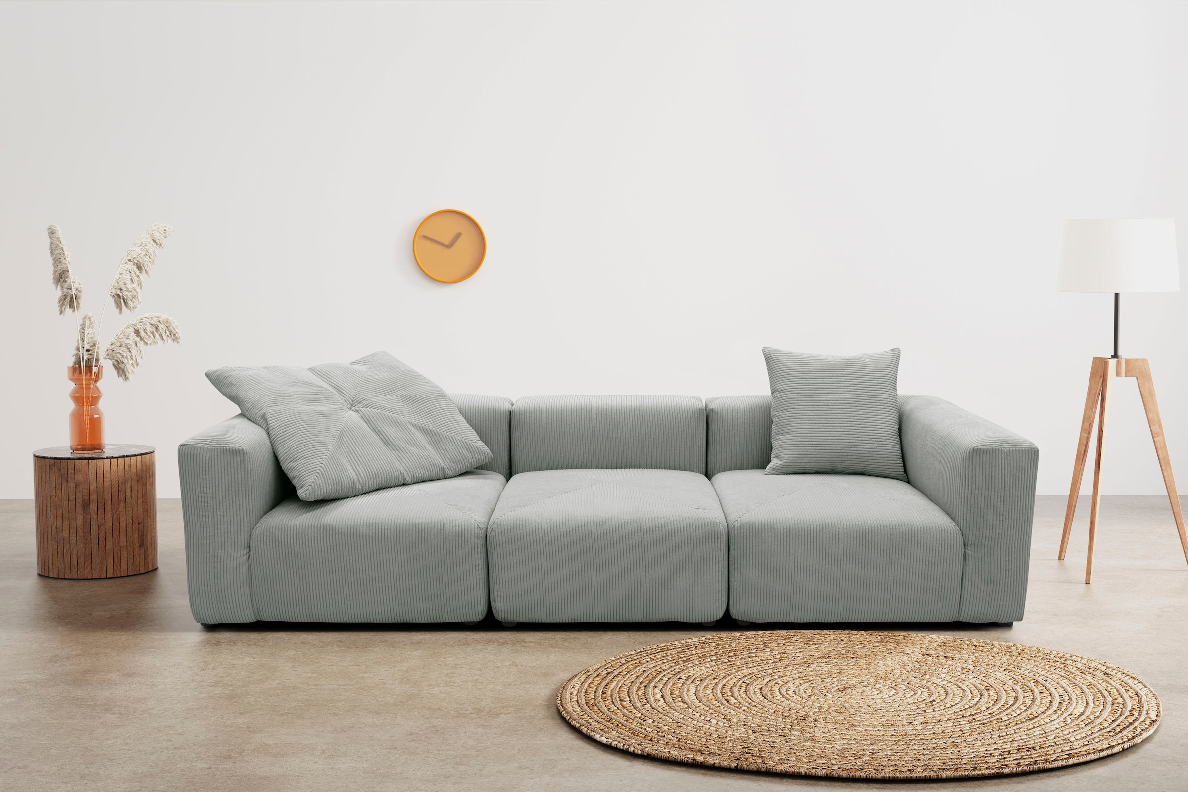 RAUM.ID Big-Sofa »Gerrid«, Cord-Bezug, bestehend aus Modulen: 2 Eck- und ein Mittelelement