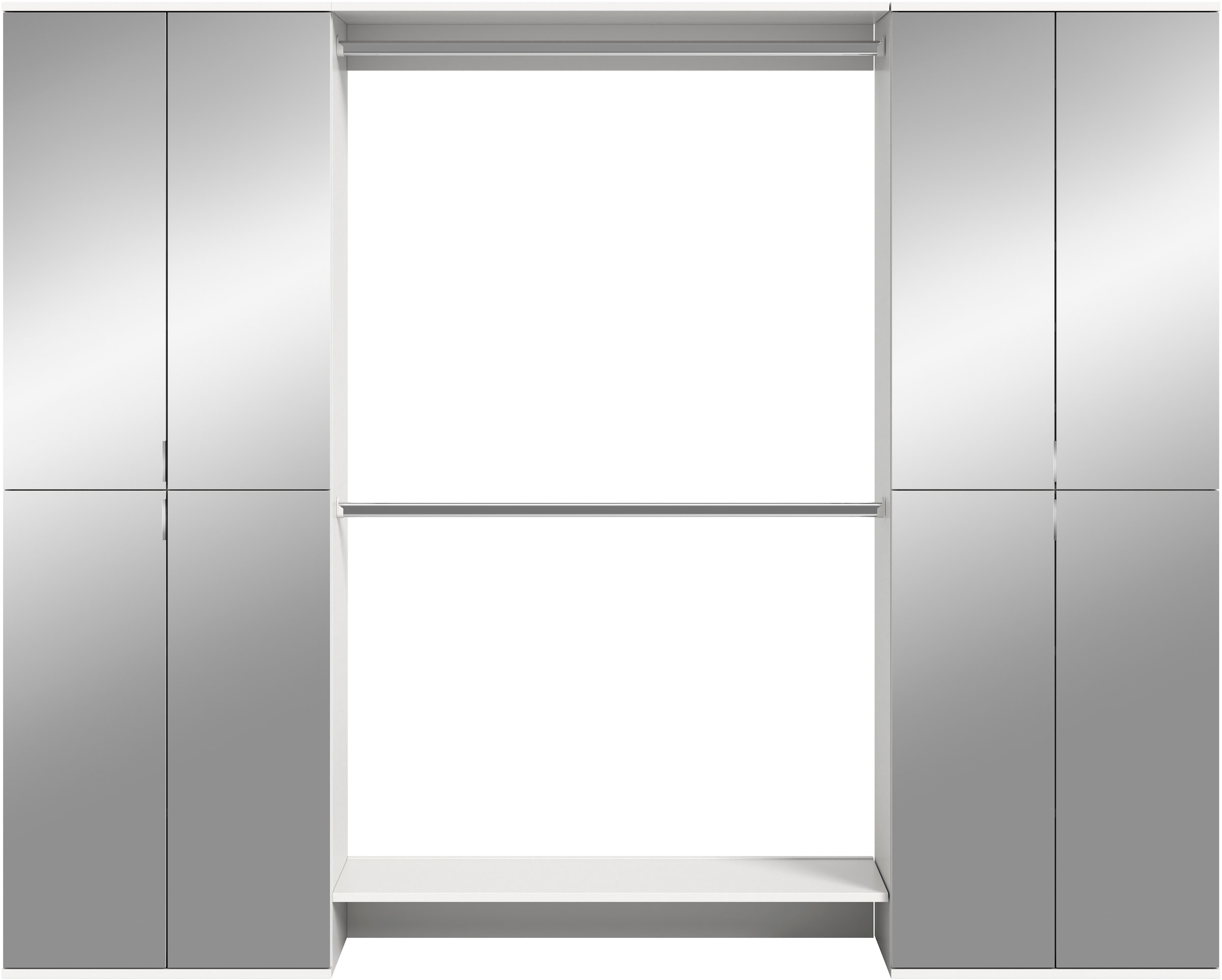 INOSIGN Garderoben-Set »Trondheim, Garderobenset 3-tlg. Breite 232 cm,«, (3 St.), best. aus: 2x Spiegelschrank, 2 Kleiderstanden, Flur, Diele