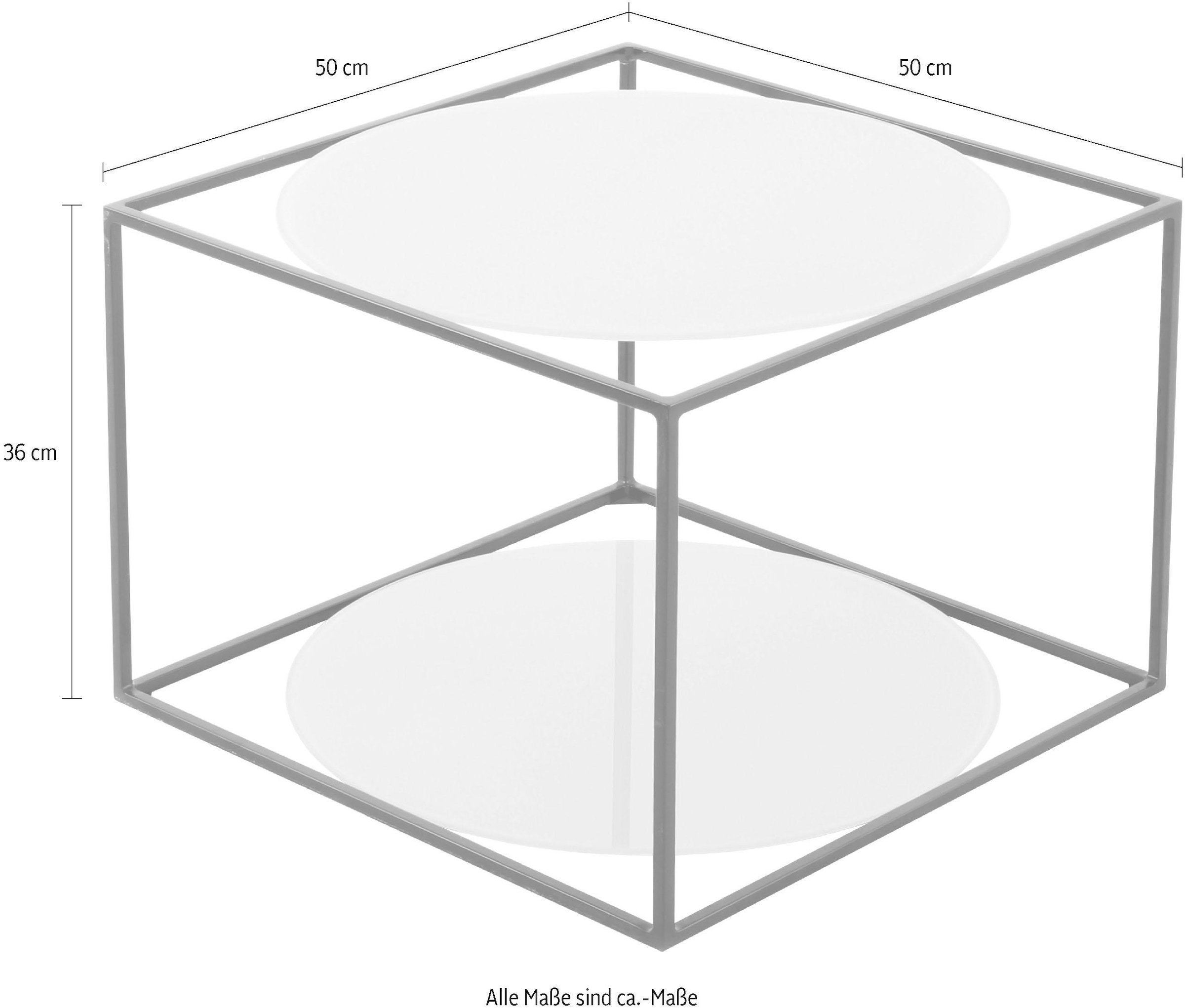 Kayoom Beistelltisch »Cody, Beistelltisch in Würfelform, offenes, modernes Design«, (1 St.), moderne Kubusform mit runden Ablageflächen aus Glas