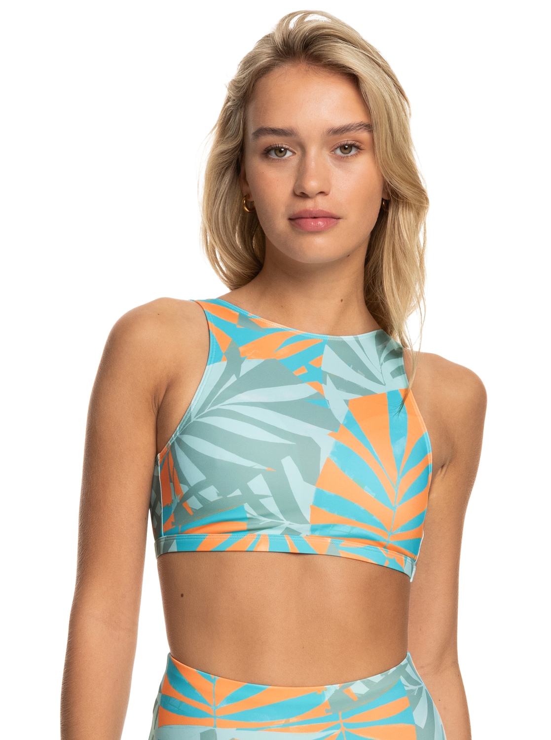 Womens Roxy Pro The Pop Up Crop Bikini Top