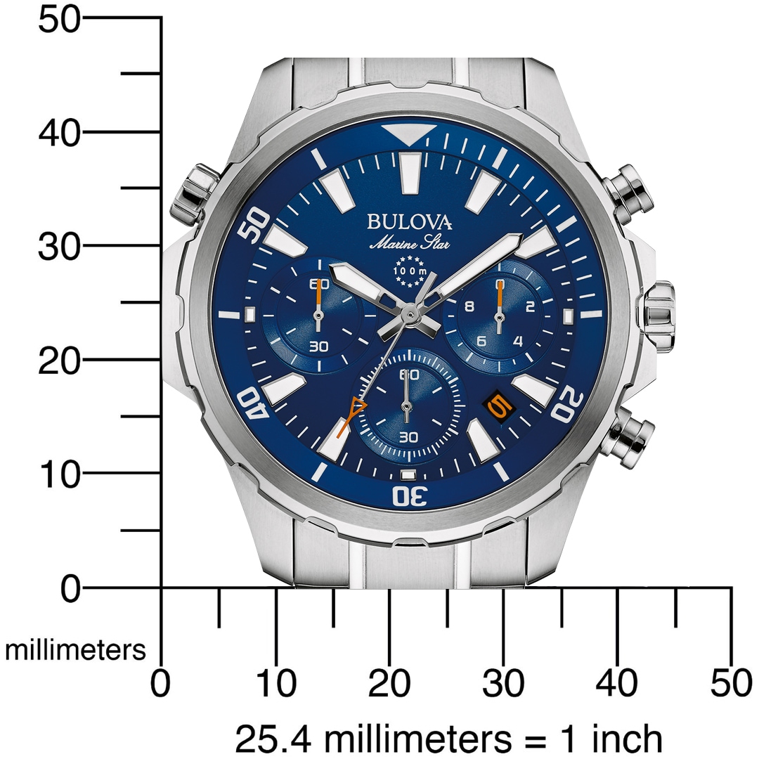 Bulova Chronograph »Marine Star«, Armbanduhr, Quarzuhr, Herrenuhr, Edelstahlarmband, Datum
