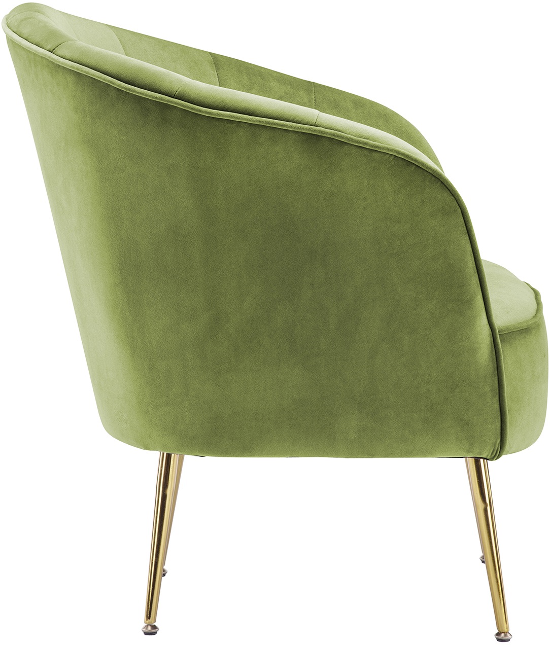 Kayoom Sessel »Loulan 125, gemütlicher Cocktail-Sessel, edler Samtbezug«, (1 St.), Cocktail-Sessel, Rückenlehne mit Ziernaht, Metallbeine in Goldfarben