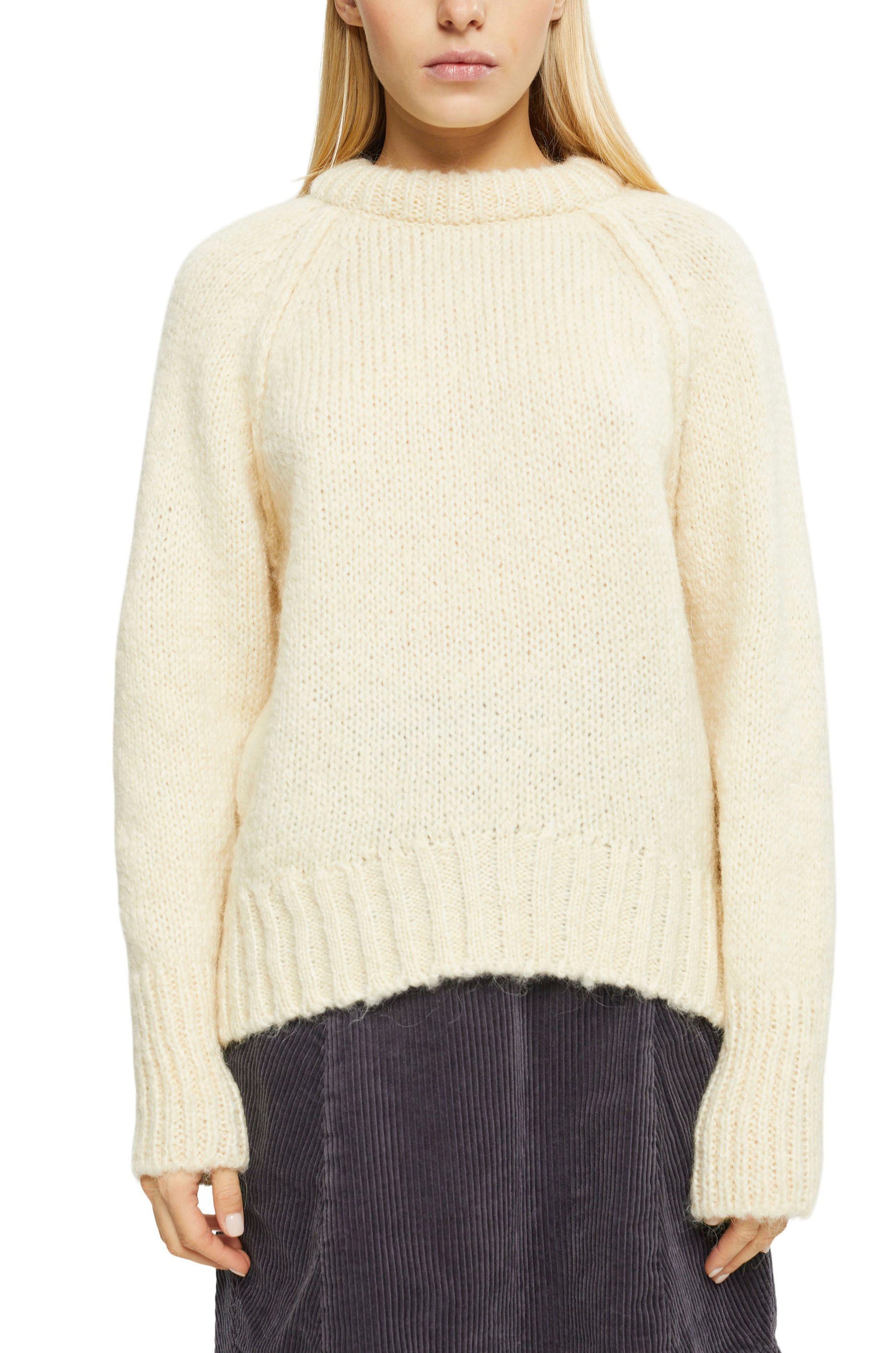 Esprit Strickpullover, mit Raglanärmeln und breiten Rippstrickbündchen kaufen