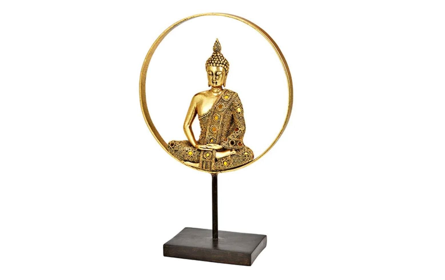 Dekofigur »G. Wurm Buddha im Ring Goldfarben«