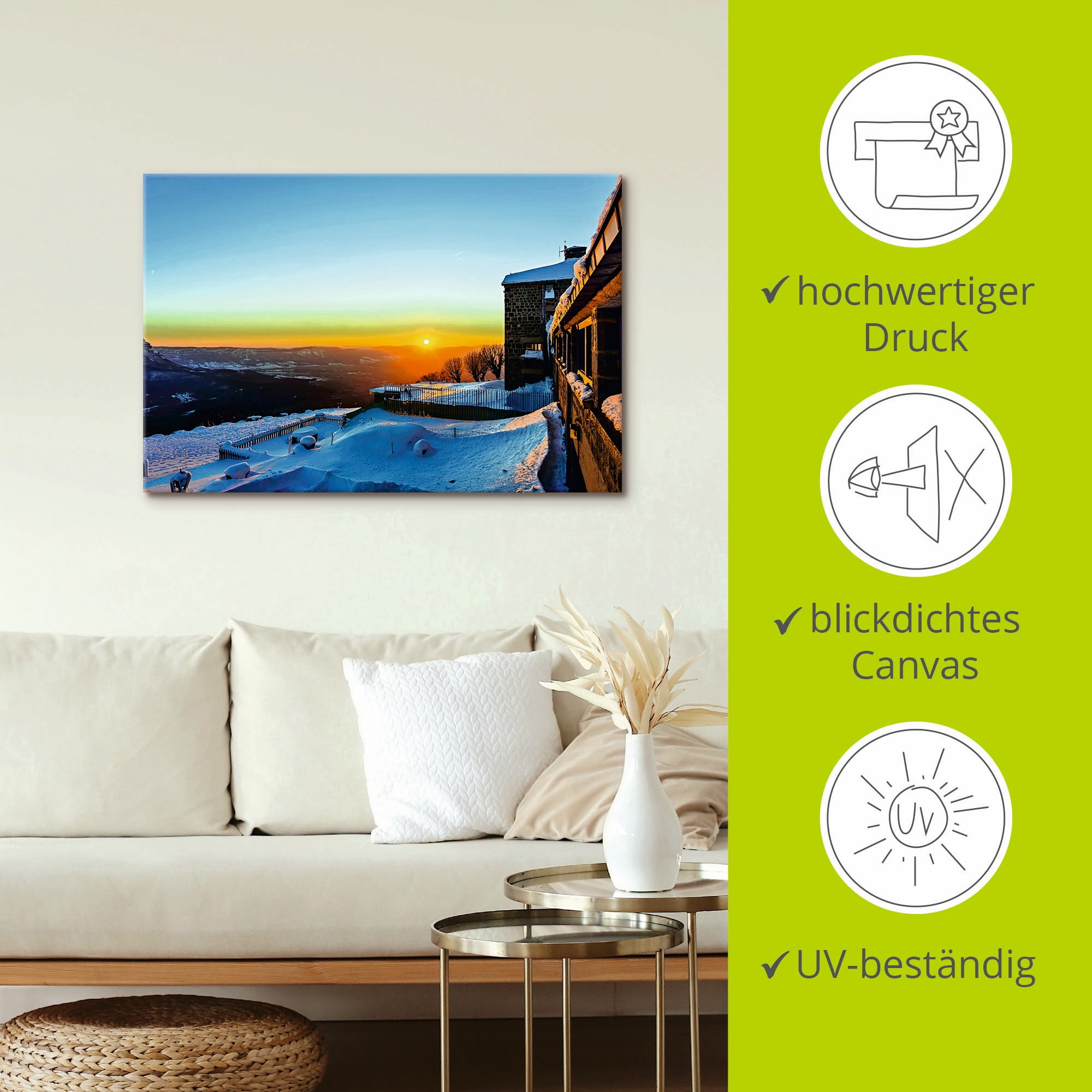 Artland Leinwandbild »Winterlandschaft in Asturien«, Berge, (1 St.), auf Keilrahmen gespannt
