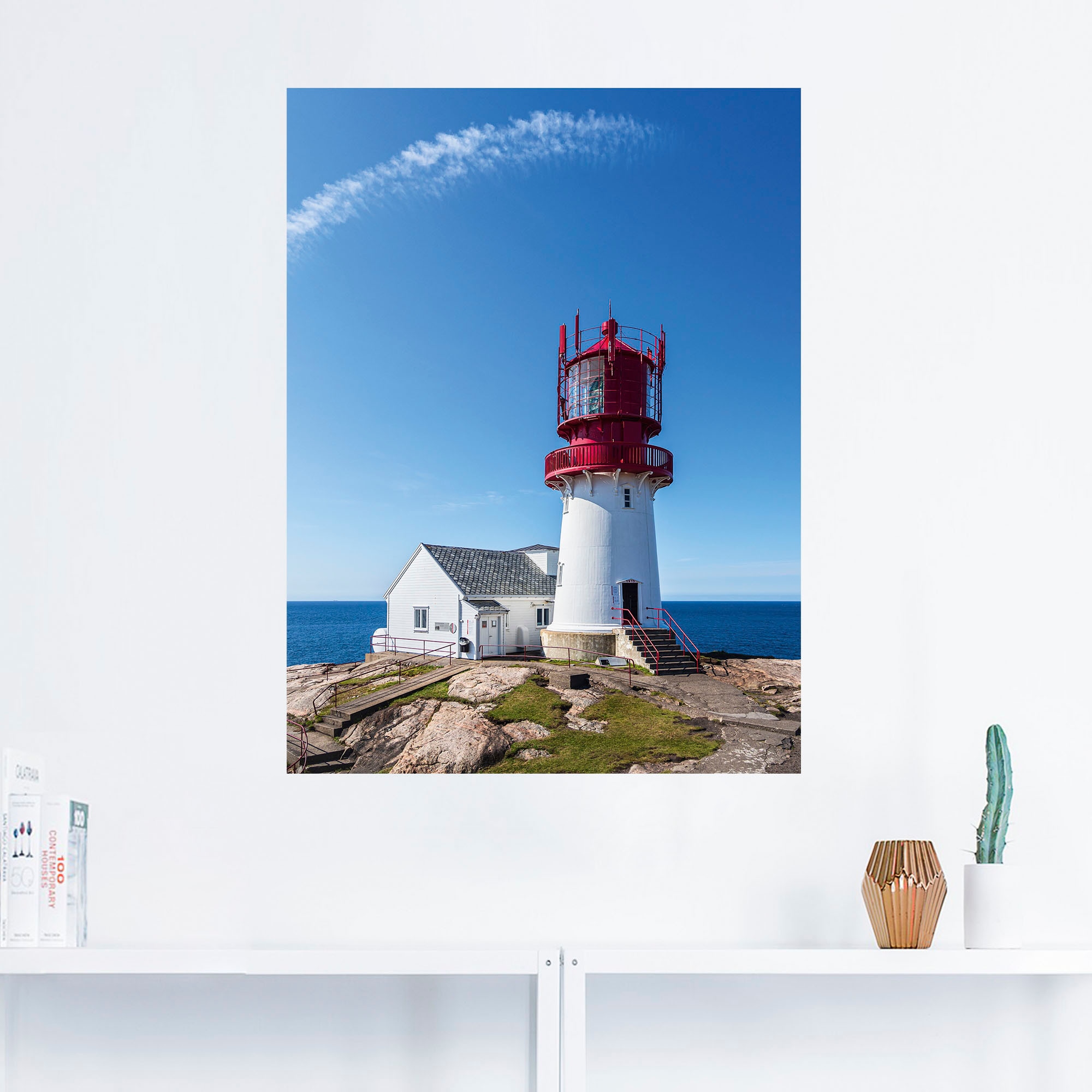 Artland Wandbild »Leuchtturm Lindesnes Fyr in Norwegen«, Gebäude, (1 St.), als Alubild, Leinwandbild, Wandaufkleber oder Poster in versch. Grössen