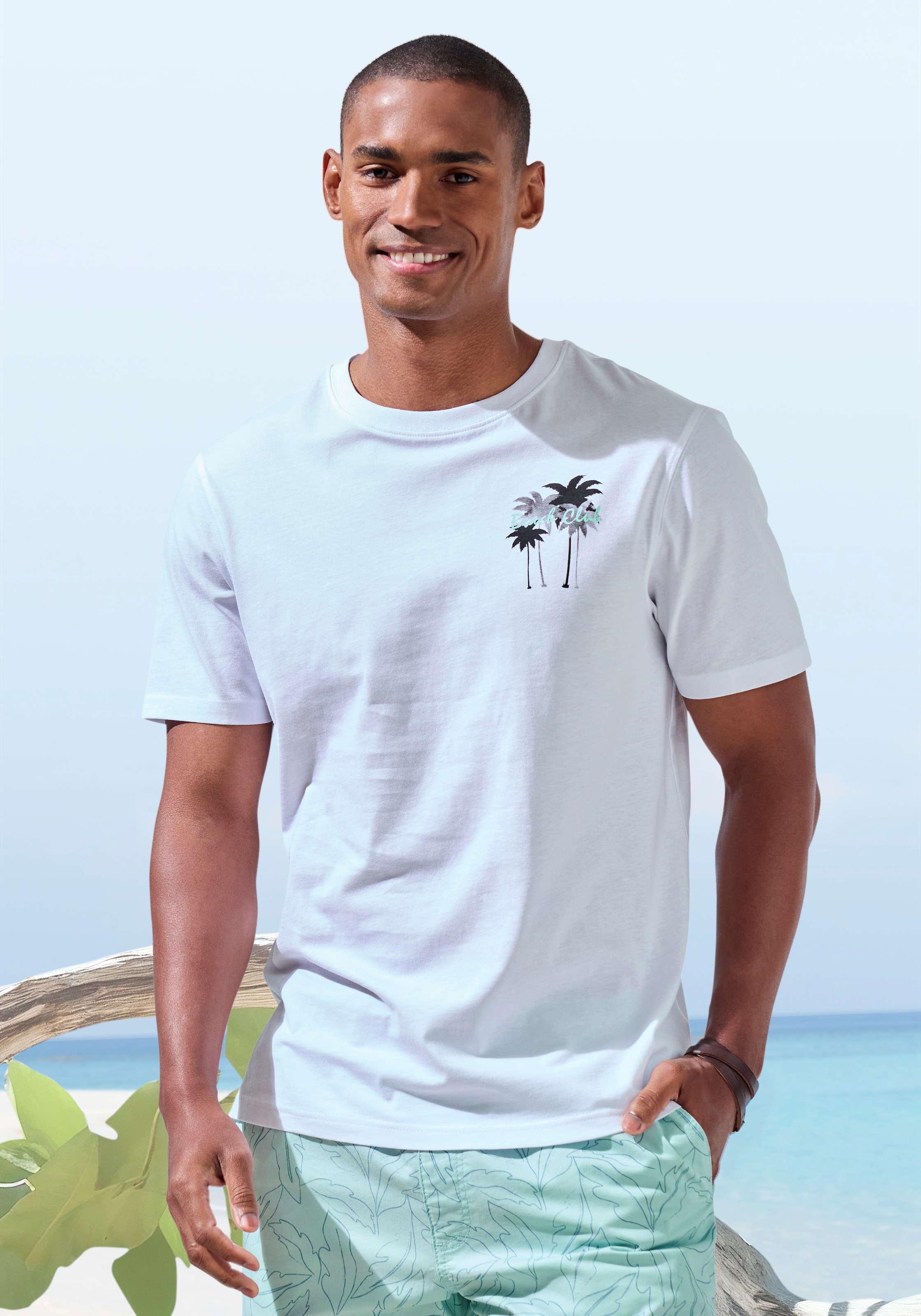 Beachtime T-Shirt »mit grossem Rückenprint« Regular-Fit, mit Print vorn und hinten