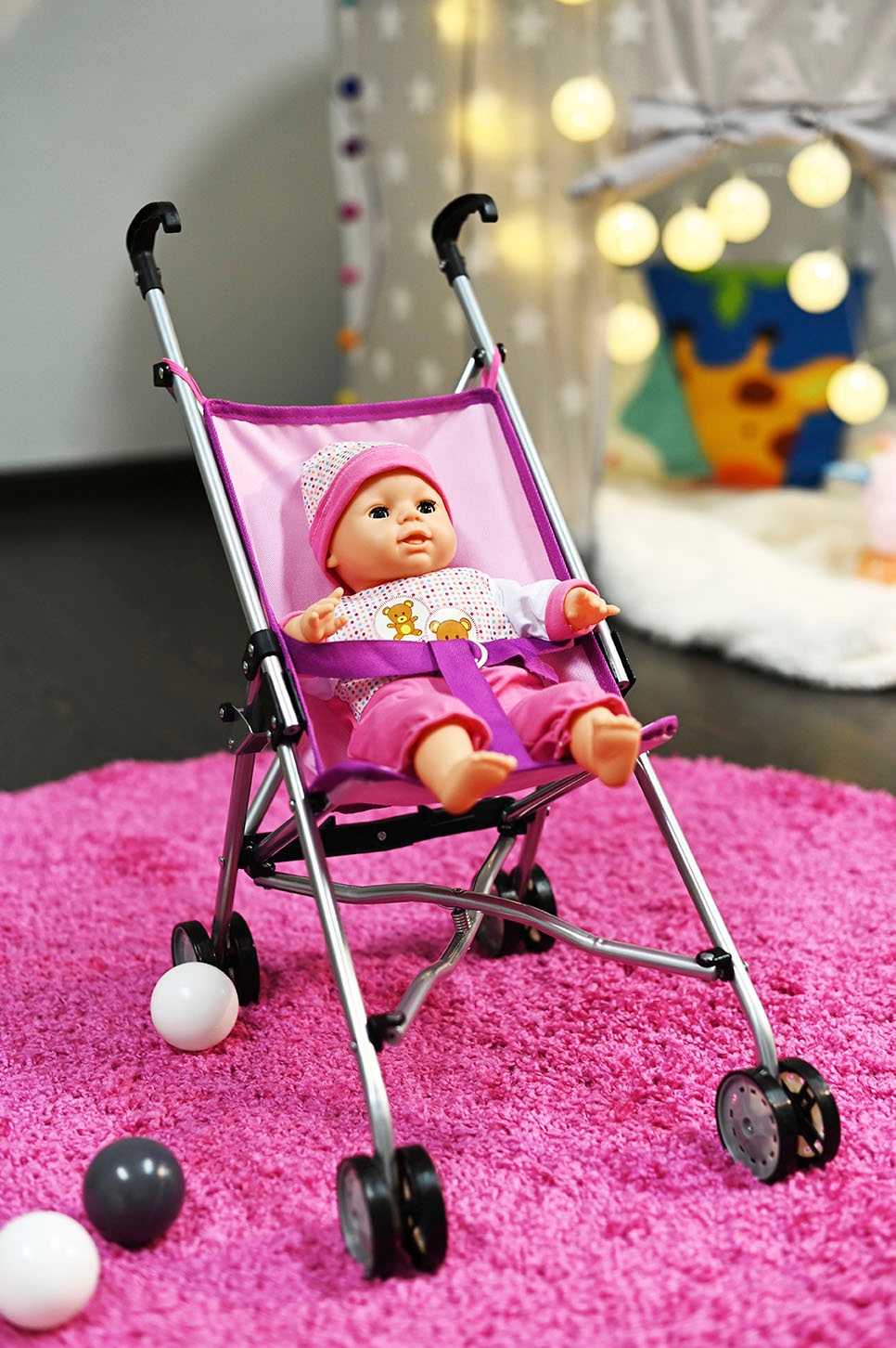 Knorrtoys® Puppenbuggy »Sim - princess pink«