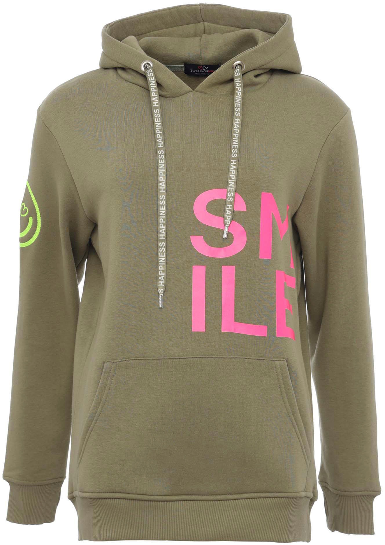 Zwillingsherz Hoodie »"Alissa"«, mit SMILE Print