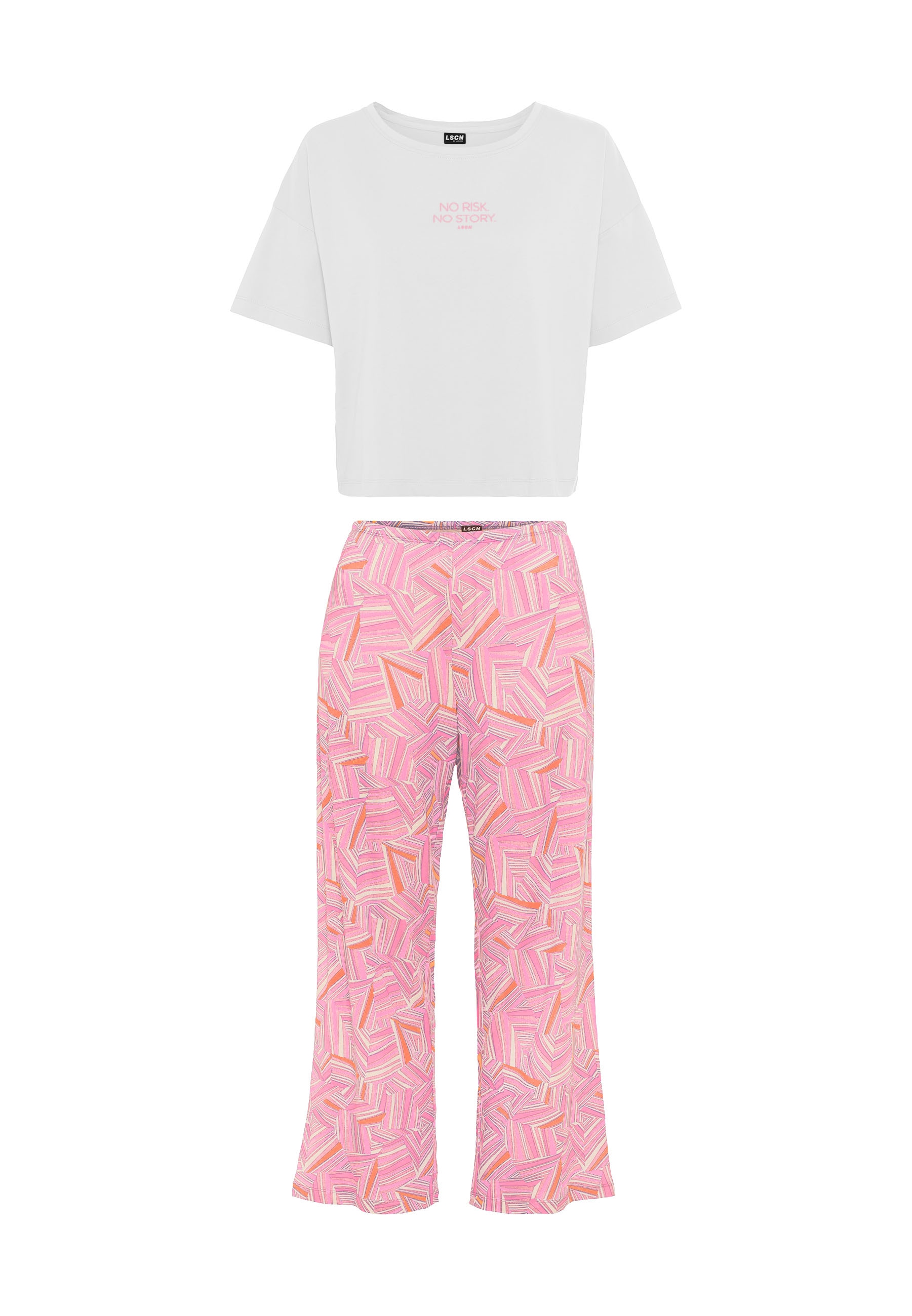LSCN by LASCANA Pyjama, (2 tlg.), mit schönem Allover-Druck