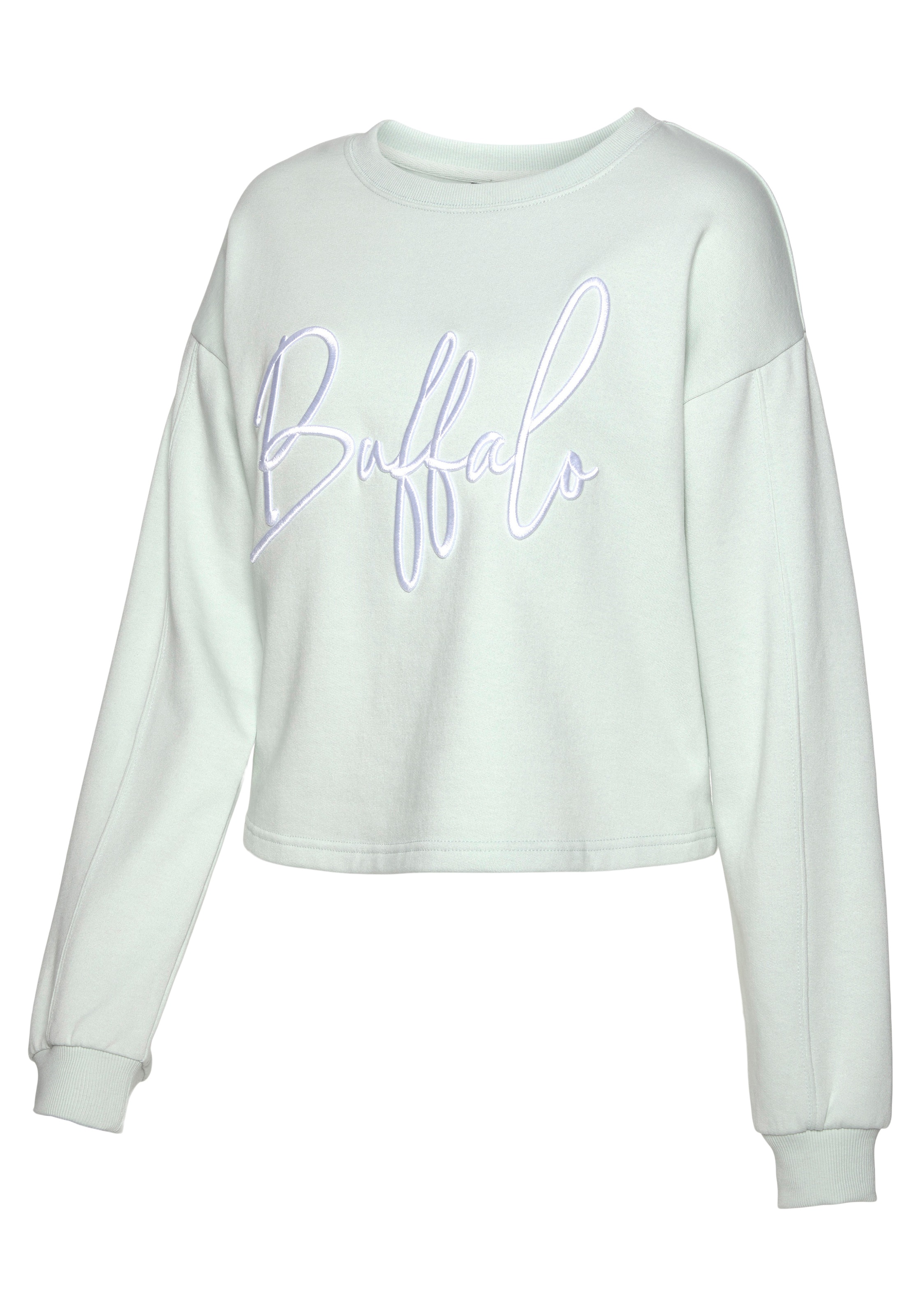 Buffalo Sweatshirt, in kurzer Form mit Logostickerei