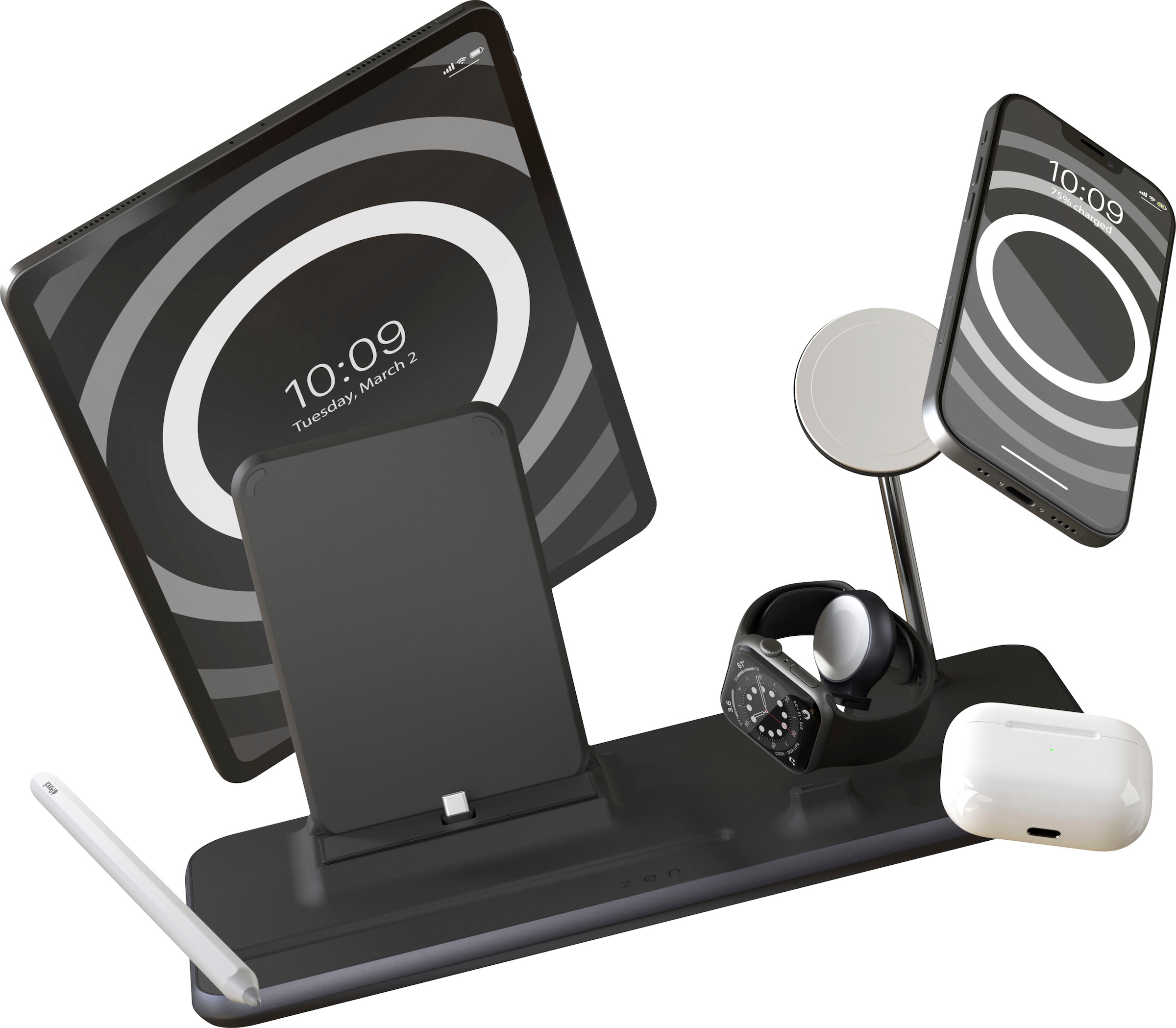 Zens Smartphone-Ladegerät »4-in-1 iPad + kabelloses MagSafe«