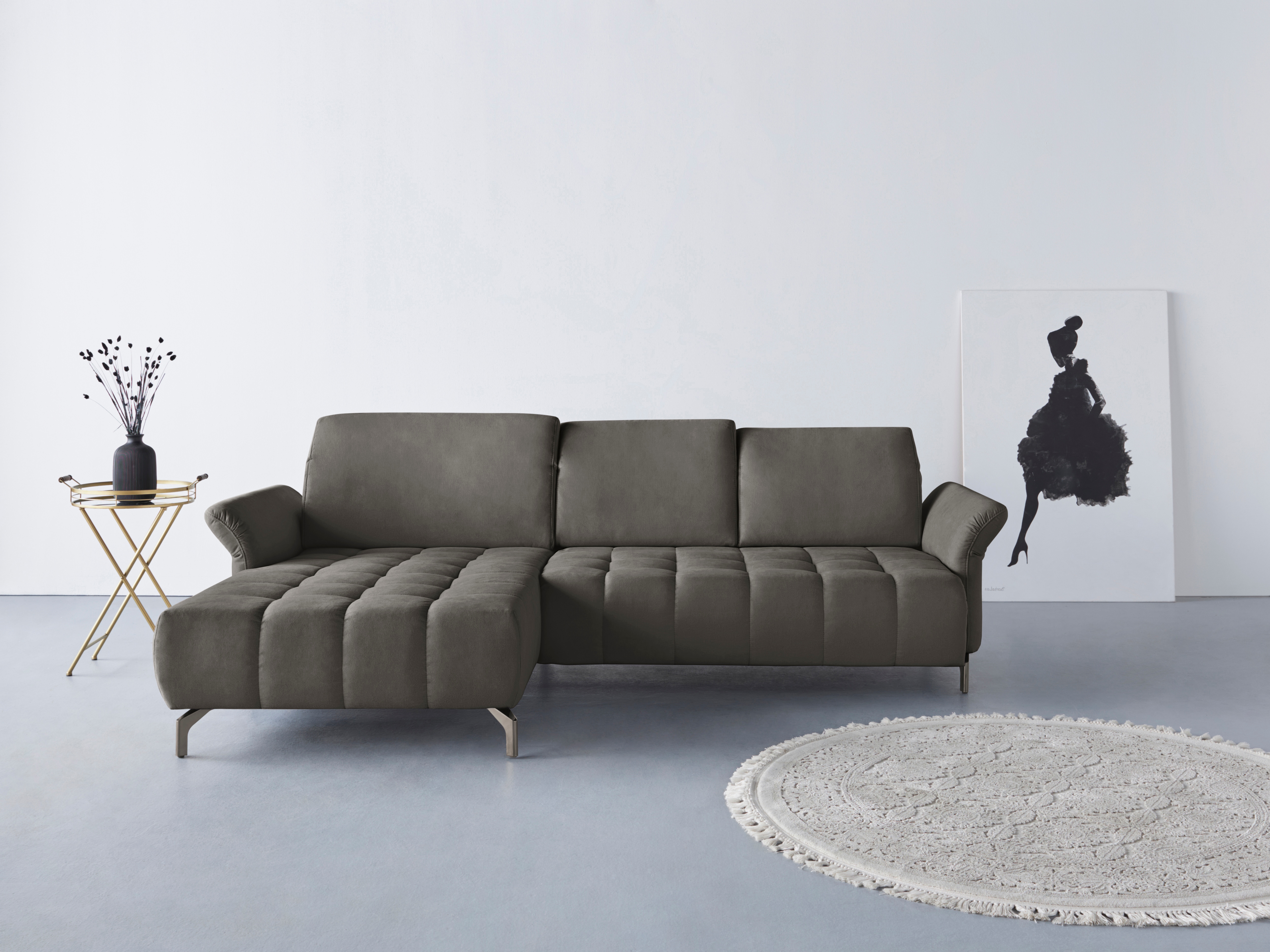 Home affaire Ecksofa "Fresh L-Form" Federkern, wahlweise Kopfteilverstellung und motorischer Vorziehsitz