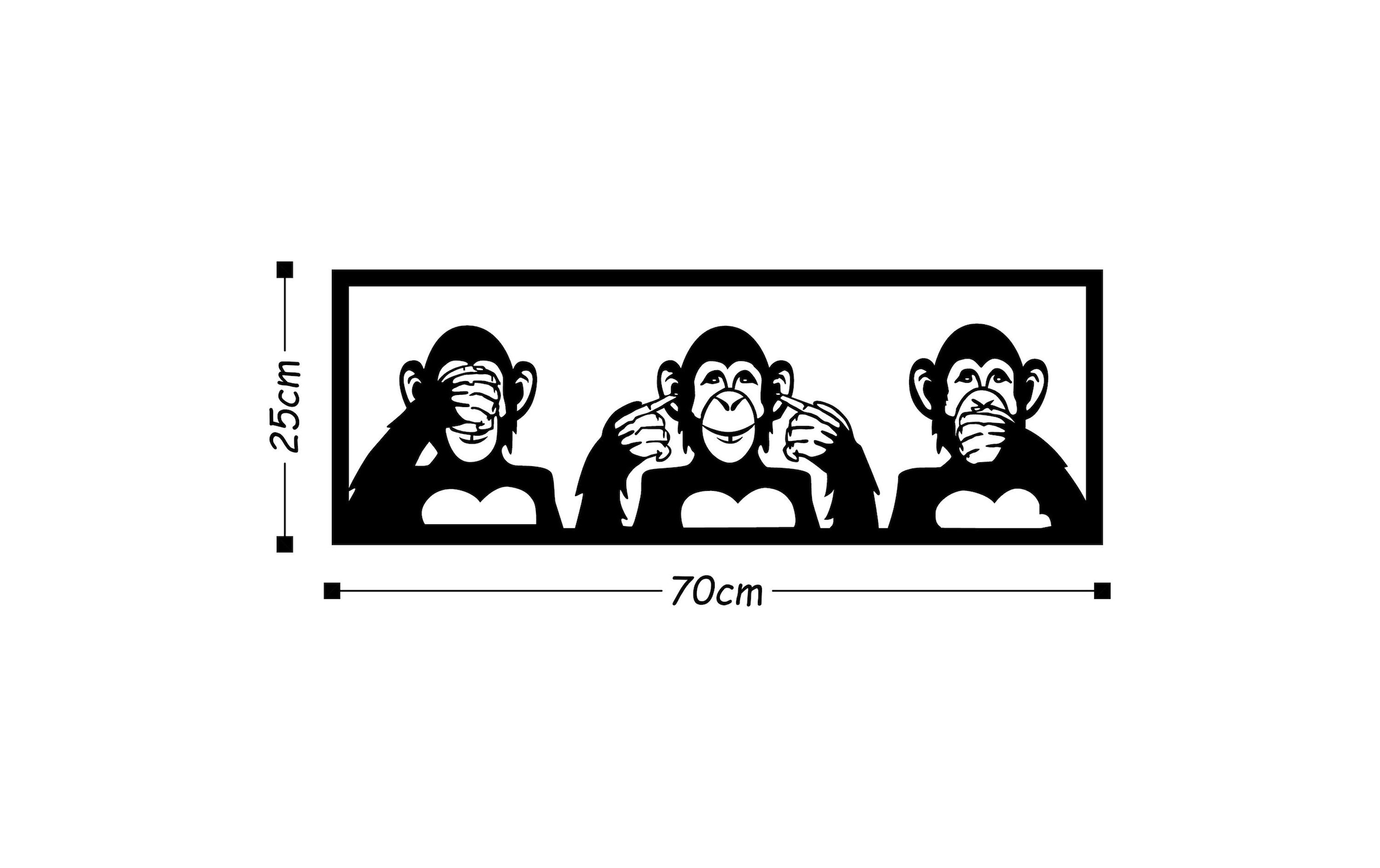 Wanddekoobjekt »Wallxpert Monkeys 70 x 25 cm«