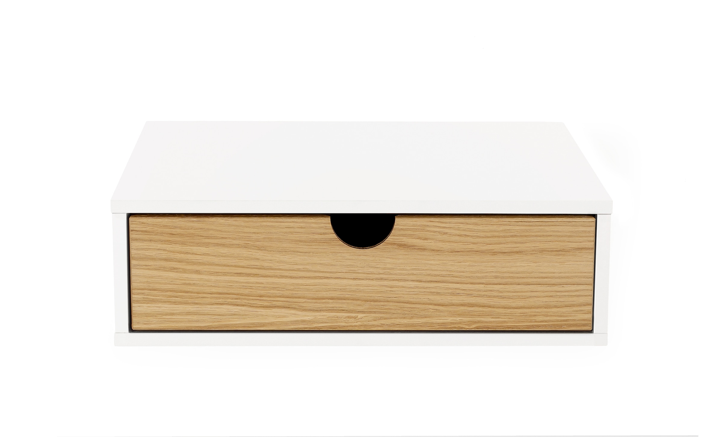 Woodman Nachttisch »Farsta, Beistelltisch, Ablage mit Schublade«, Holzfurnier aus Eiche, Breite 40 cm, Wandmontage, FSC®