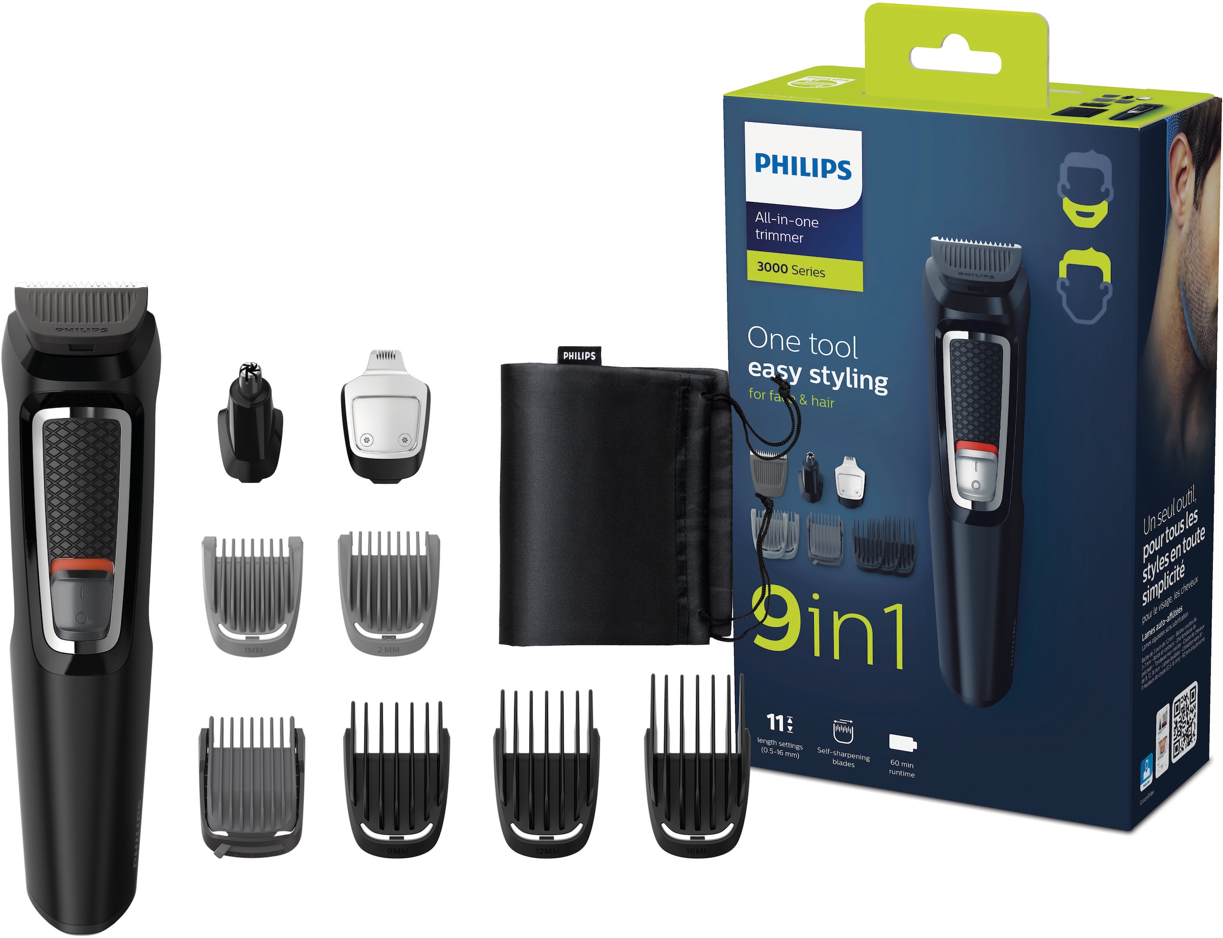 ➥ Philips Haar- und Bartschneider »MG3740/15«, 9 Aufsätze, 9-in-1, für  Gesicht und Haare mit selbstschärfende Edelstahlklingen jetzt bestellen |  Jelmoli-Versand