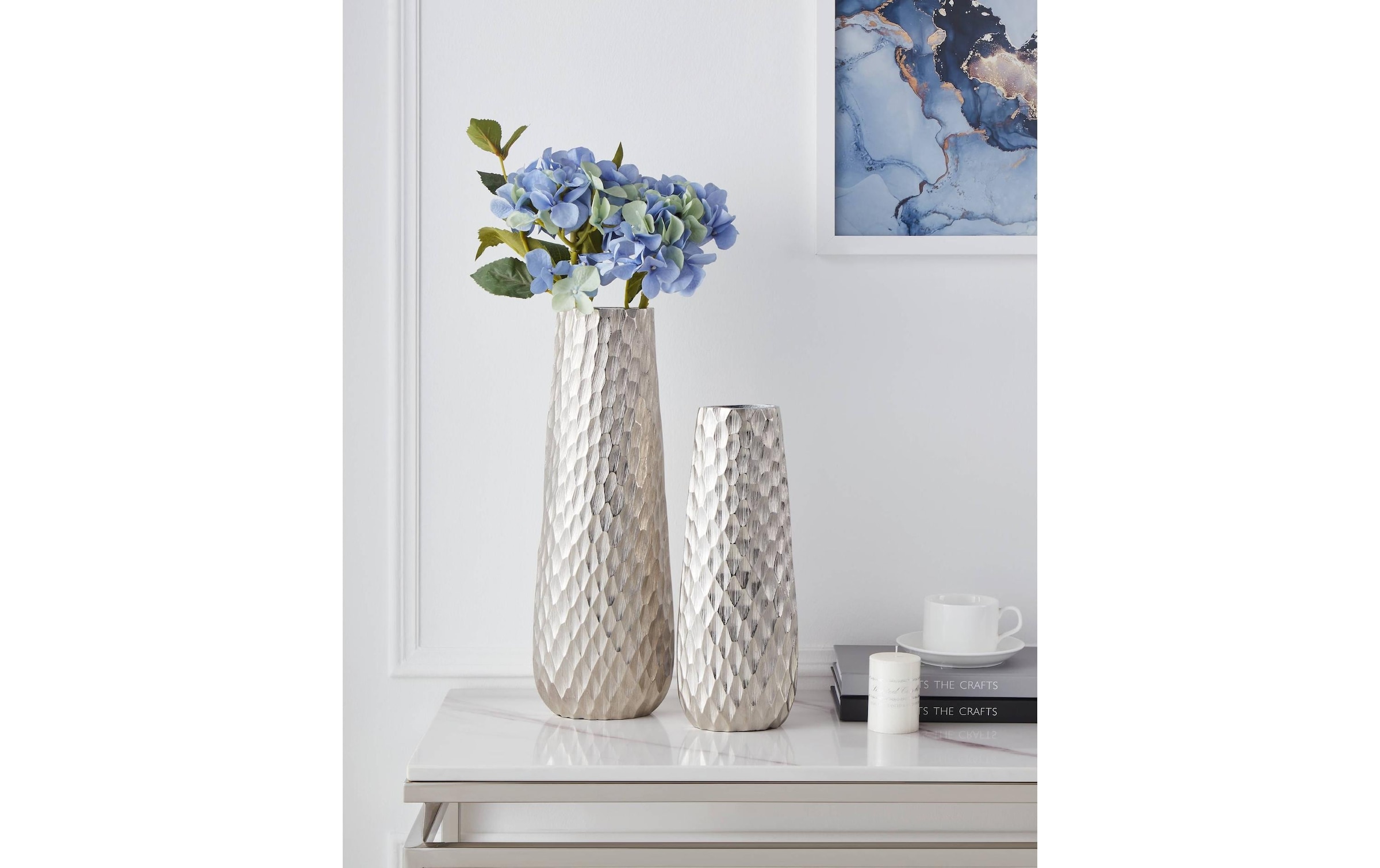 EGLO Dekovase »Vase Nilgaut 40.5 cm, Silberfarben«