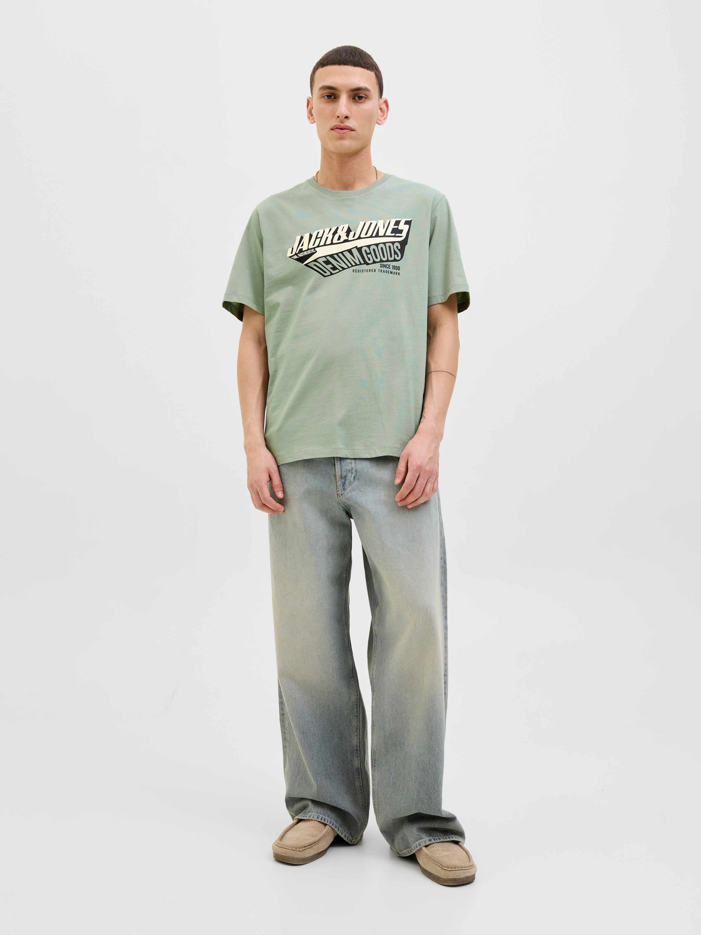Jack & Jones Rundhalsshirt »JJELOGO TEE SS O-NECK 2 COL AW25 SN«