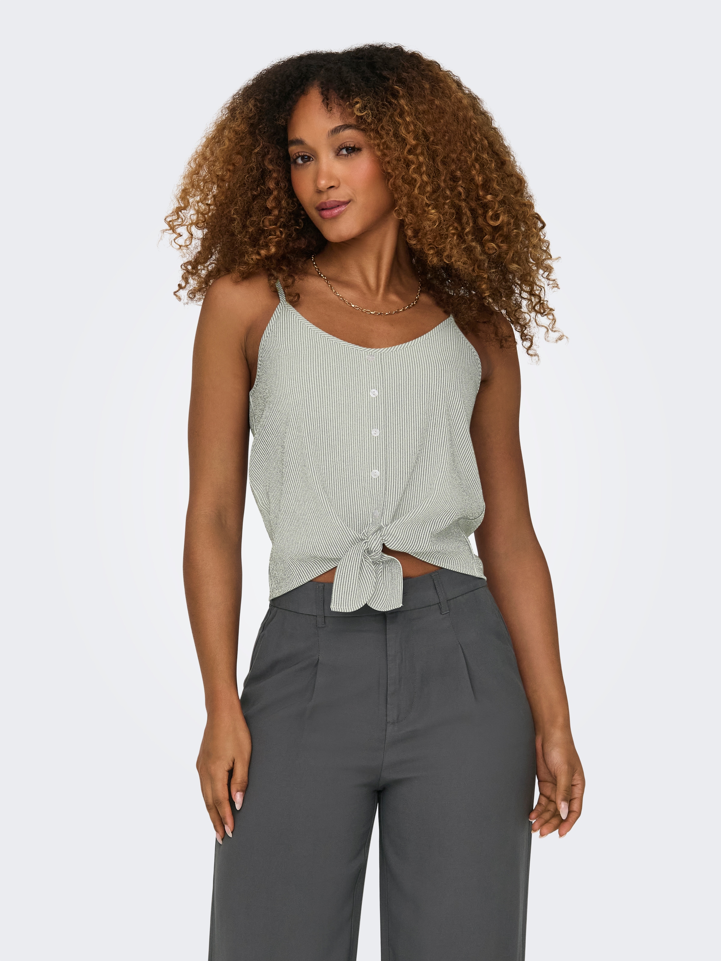 ONLY Trägertop »ONLLECEY SL KNOT SINGLET NOOS WVN«, mit geknotetem Detail