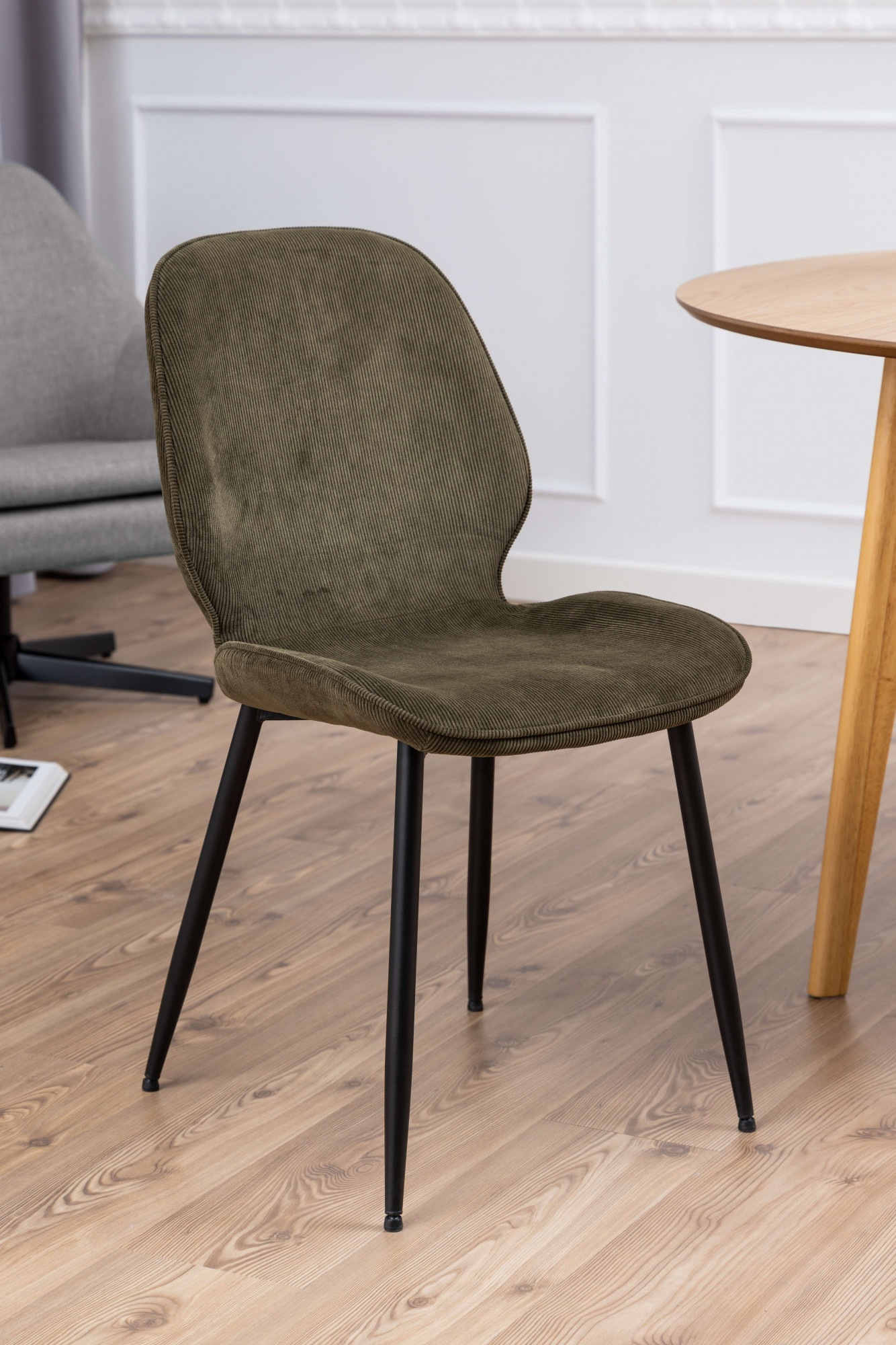 Femke Dining Chair in Olive Green set of 4, none
