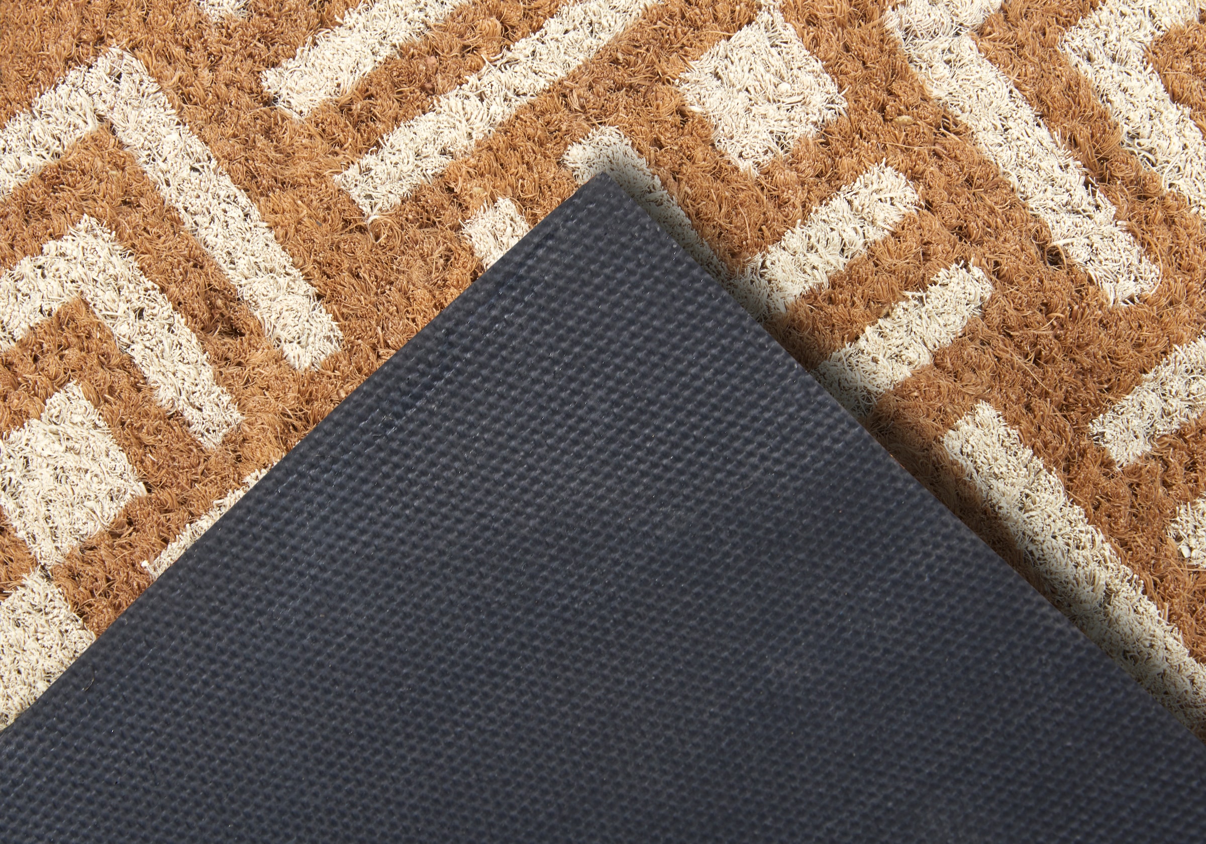 HANSE Home Fussmatte »Mix Mats Kokos Hello Geometric, Türmatte«, rechteckig, 15 mm Höhe, Kokos, Schmutzfangmatte, Outdoor, Rutschfest, Innen, Kokosmatte, Flur