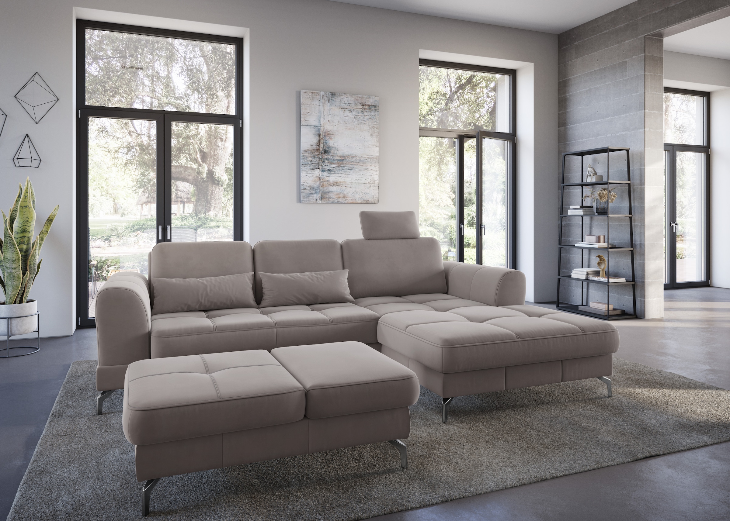 sit&more Hocker »Bendigo«, mit Klappfunktion, Bodenfreiheit 12 cm, wahlweise in 2 Fussfarben