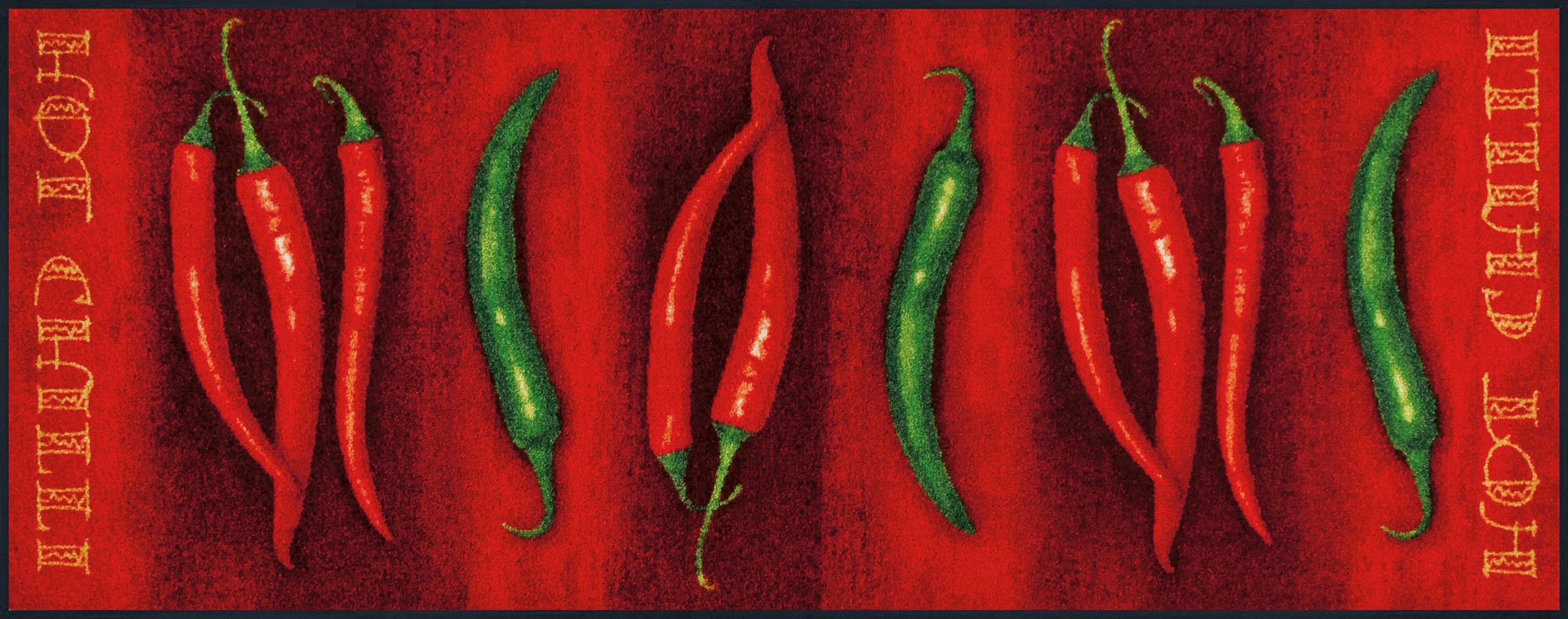 wash+dry by Kleen-Tex Küchenläufer »Hot Chili«, rechteckig, Motiv Chilli, rutschhemmend, In- und Outdoor geeignet, waschbar, Küche