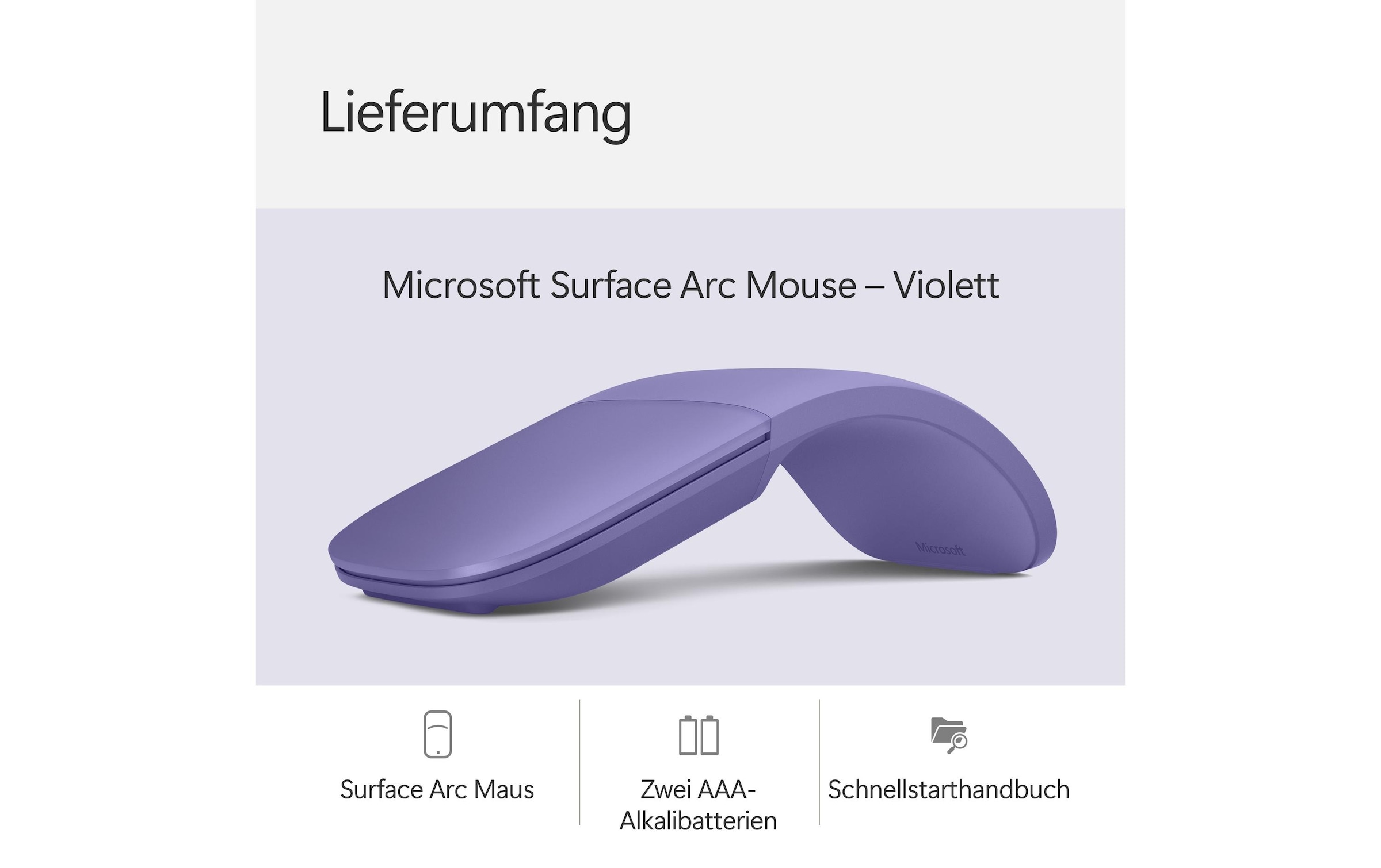 Microsoft Maus »Surface Arc Mouse«, Bluetooth, faltbar, Touch Oberfläche, Scrollrad-Emulation