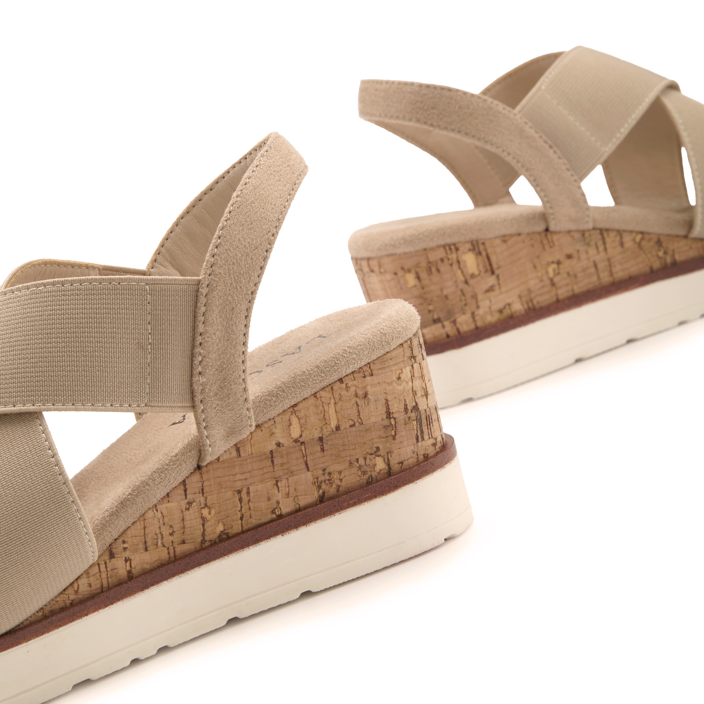 LASCANA Sandalette »Sommerschuh«, Sandale, Sommerschuh mit Keilabsatz und elastischen Riemen VEGAN