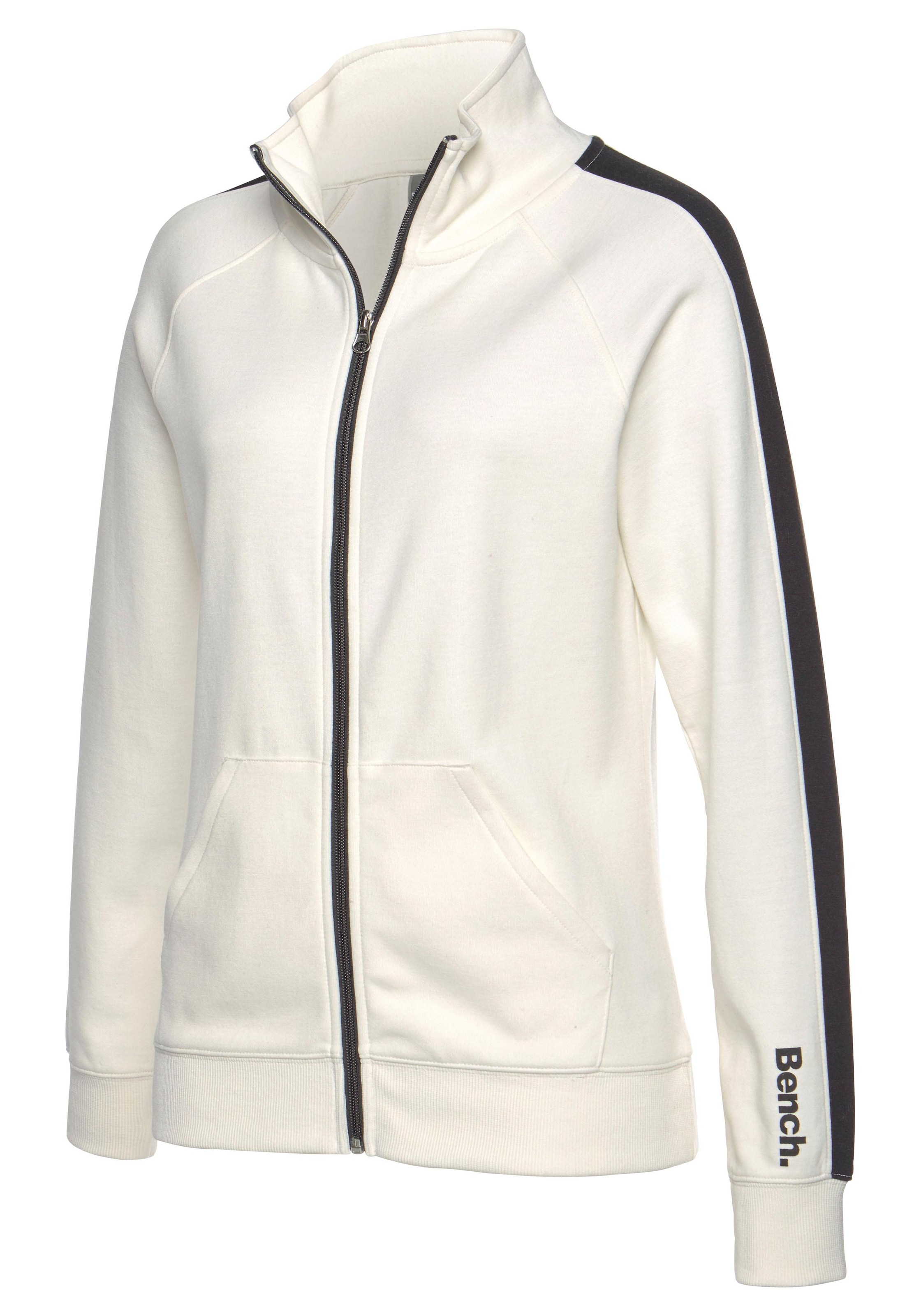 Bench. Loungewear Sweatjacke, mit Seitenstreifen und Stehkragen, Loungeanzug