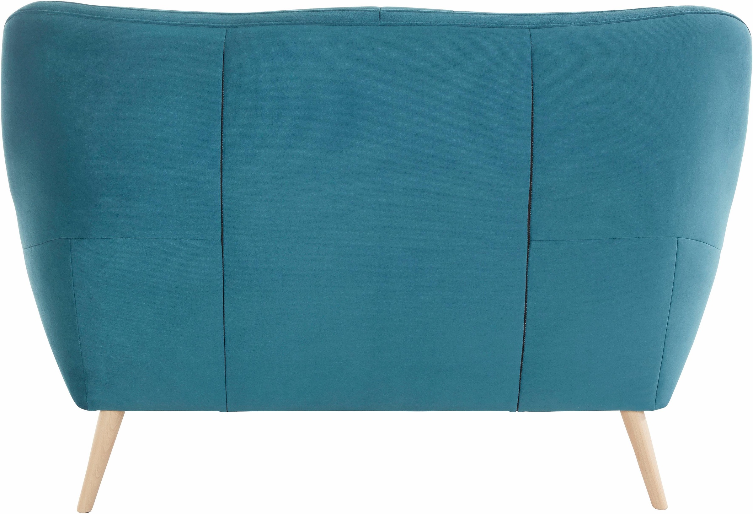 exxpo - sofa fashion 2-Sitzer »Scandi, bequem, aufwendige Rückenpolsterung für mehr Sitzkomfort«, akuelle Farben in hochwertige Bezugsqualitäten, Holzfuss