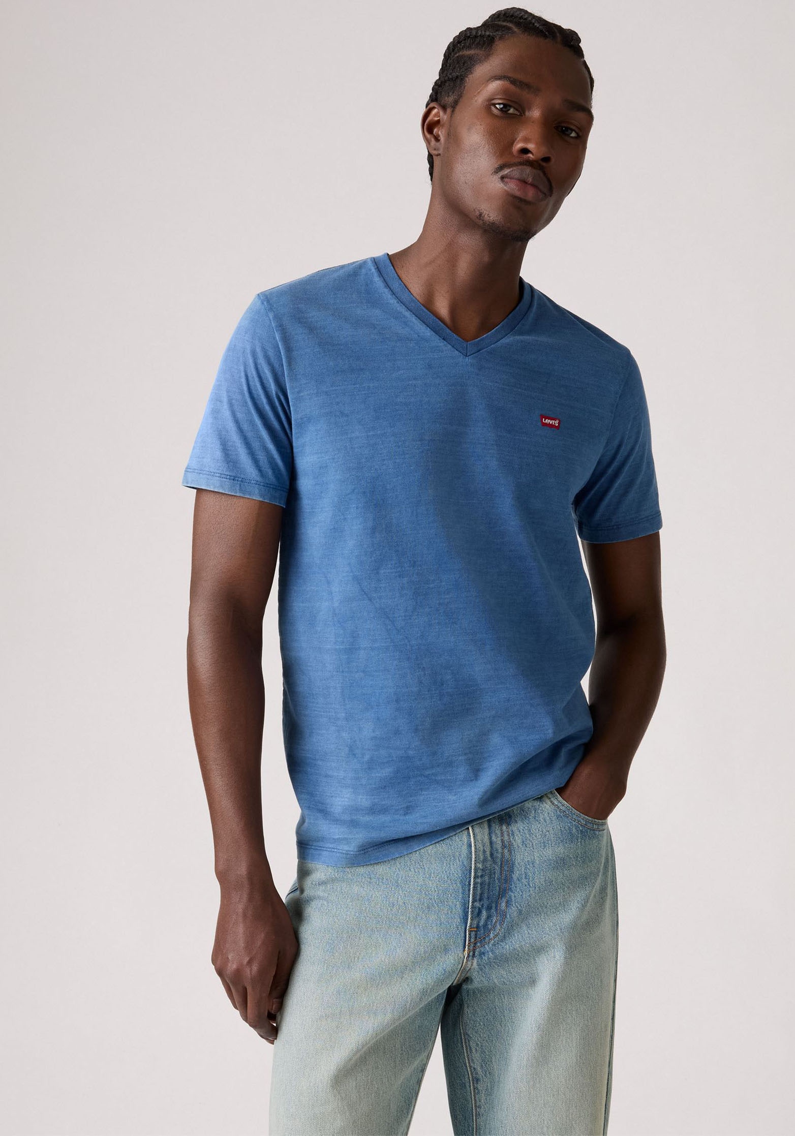Levi's® V-Shirt »LE ORIGINAL HM VNECK«, mit Logostickerei