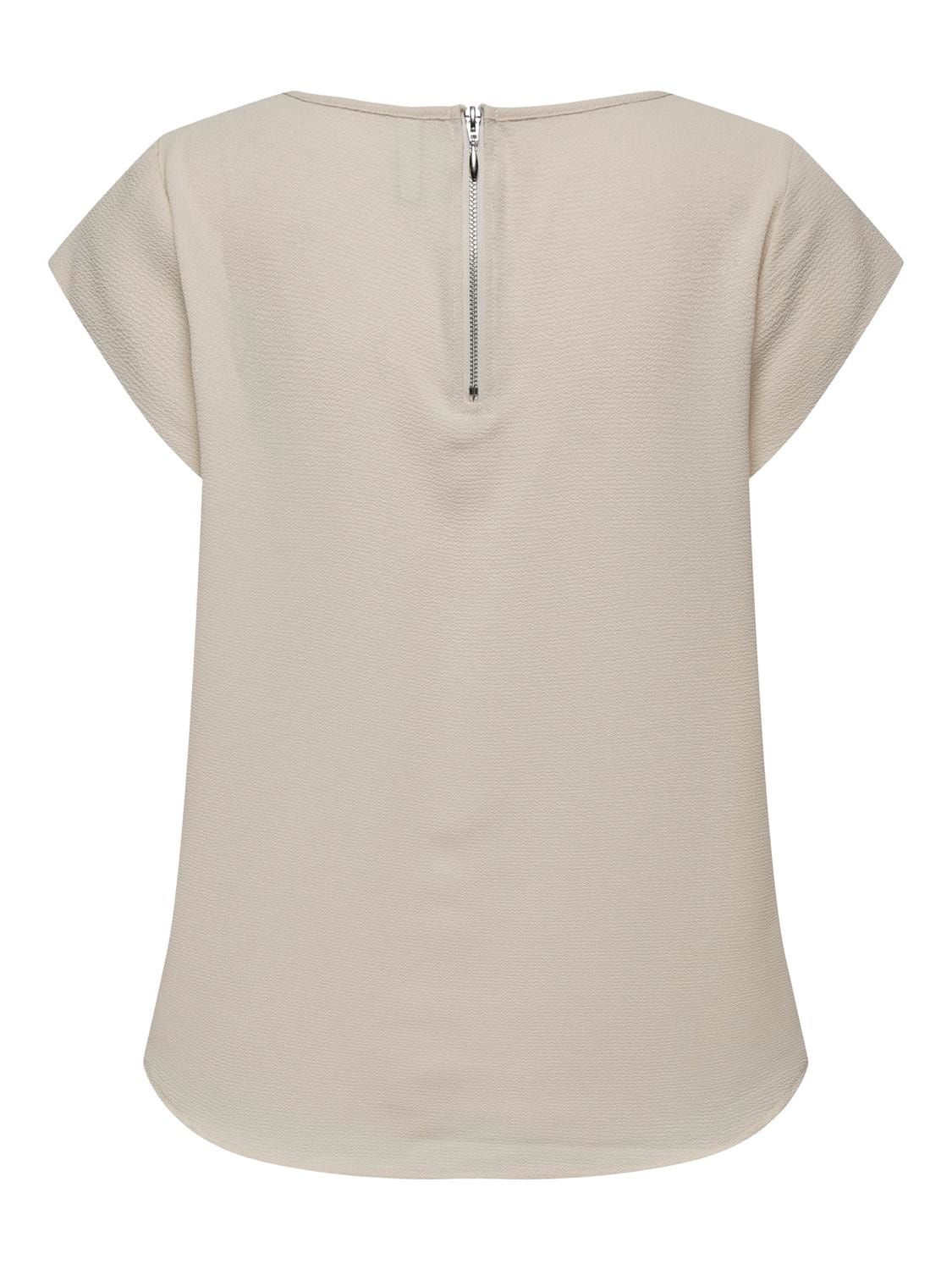 ONLY Kurzarmbluse »ONLVIC – feminines Blusenshirt in lockerer Form«, regular fit, Web, Kunstfaser, Rundhals, unifarben