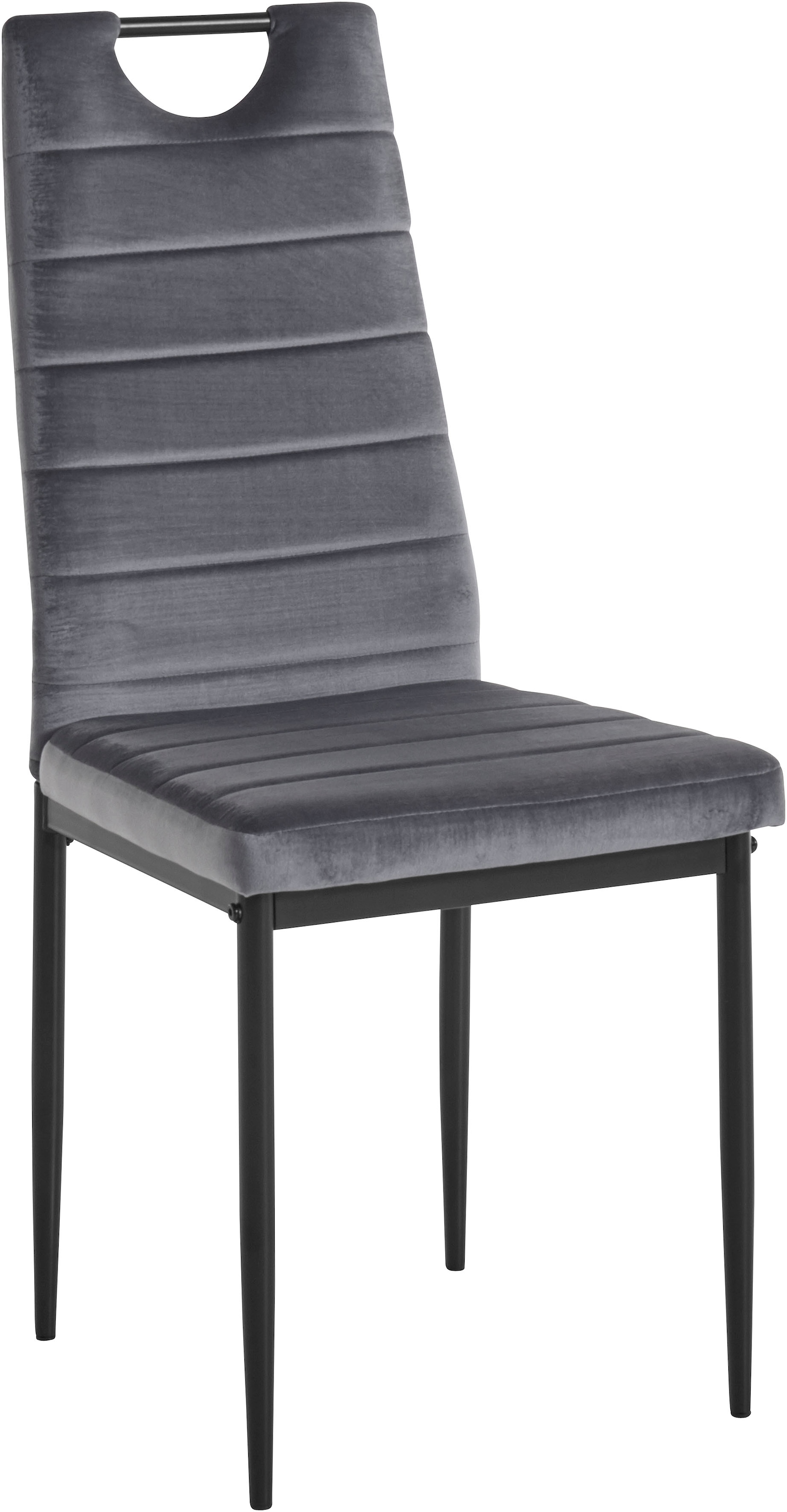 INOSIGN Essgruppe, (Set, 5 tlg.), runder Glastisch, Ø 100 cm und 4 Esszimmerstühlen, Bezug aus Samtstoff