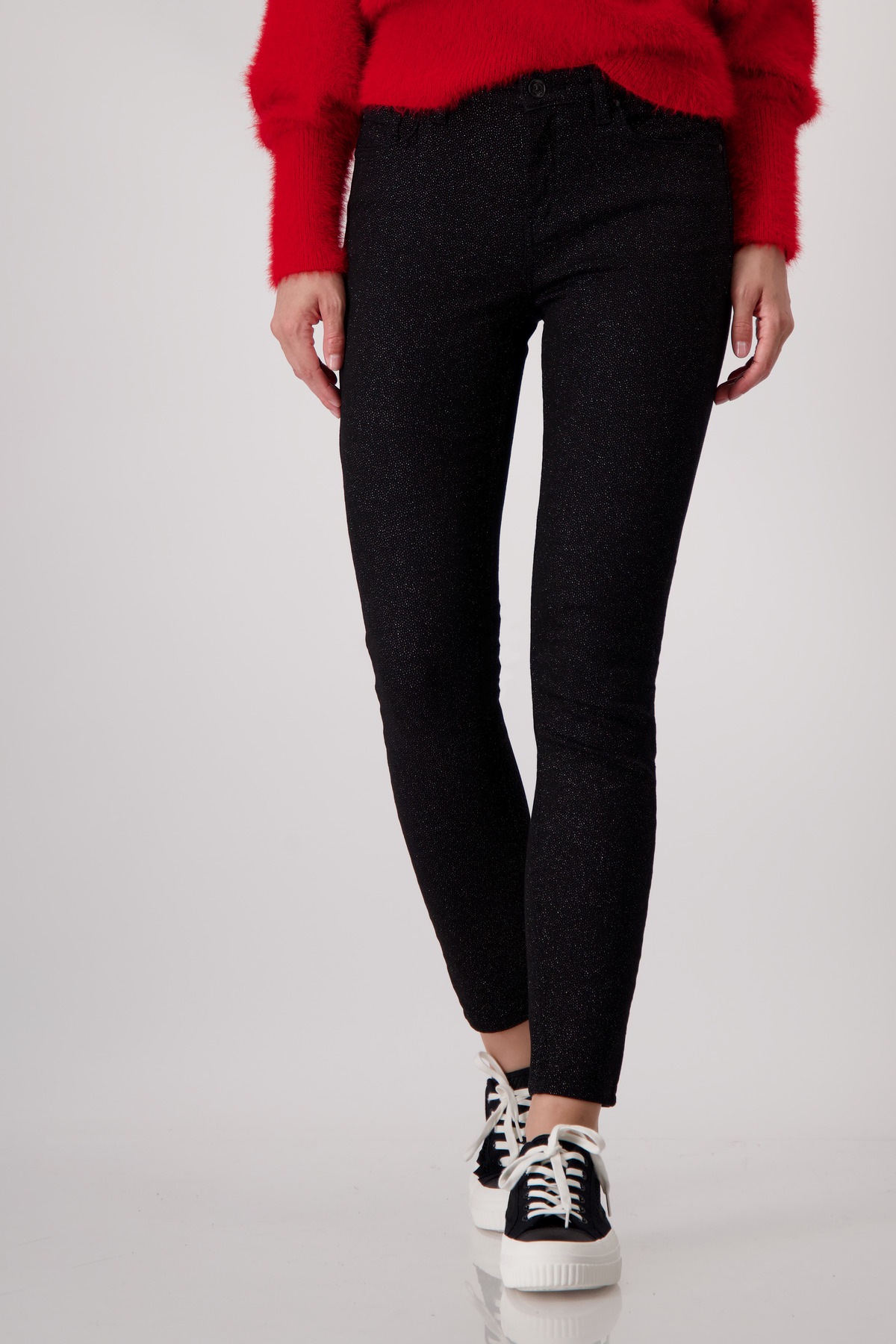 Monari Röhrenhose mit Glitzerdruck