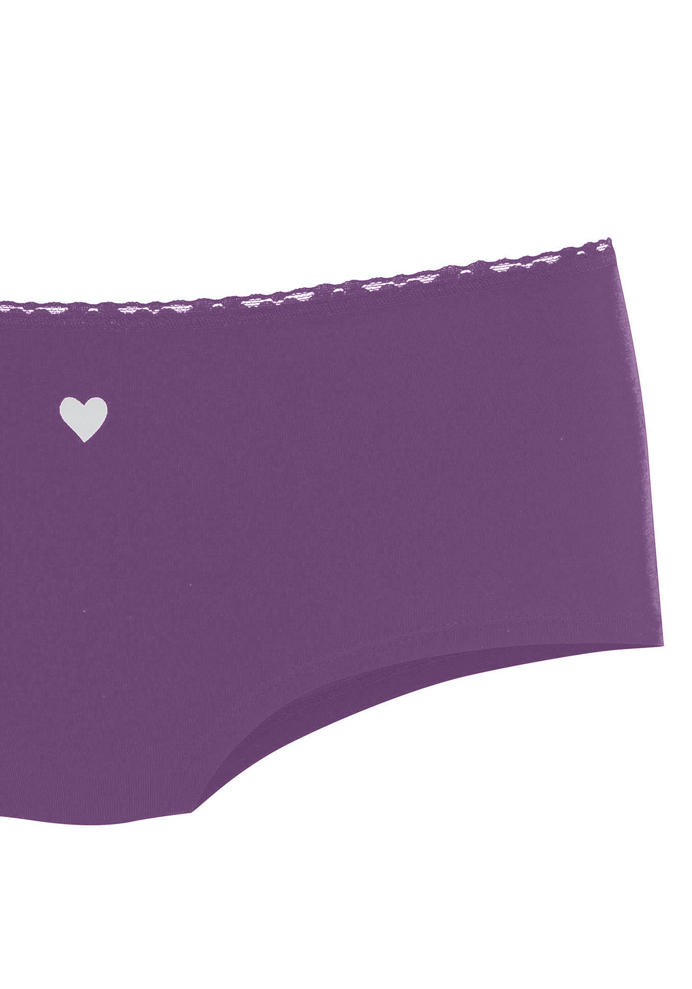 LASCANA Panty, (5er-Pack), mit süssen Herzchen-Prints und aus elastischer Baumwoll-Qualität