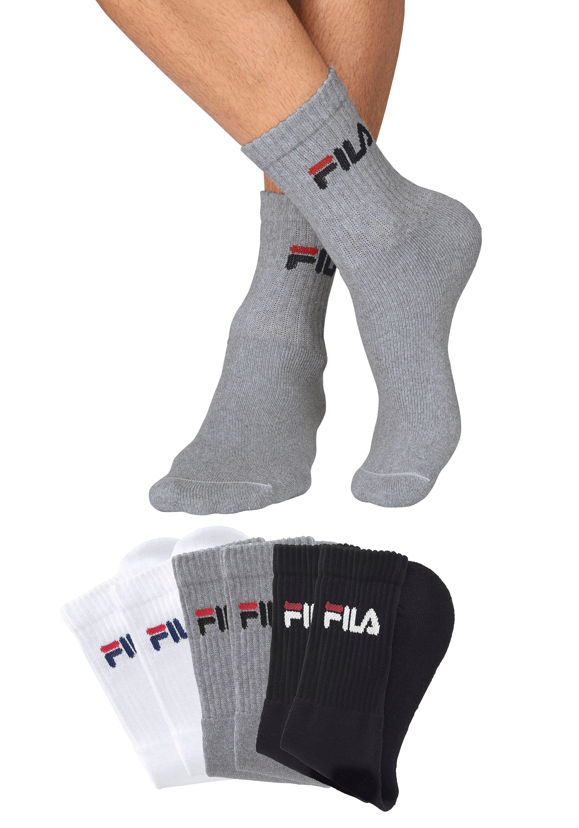 Fila Tennissocken, (6er Pack), mit eingestricktem Logo