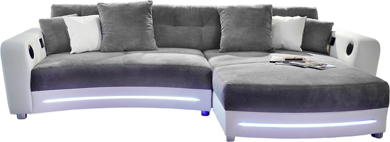 Jockenhöfer Gruppe Ecksofa "Laredo L-Form, B: 322 cm, Heimkino für die ganze Familie" mit RGB-LED-Beleuchtung, Soundsystem & Zierkissen