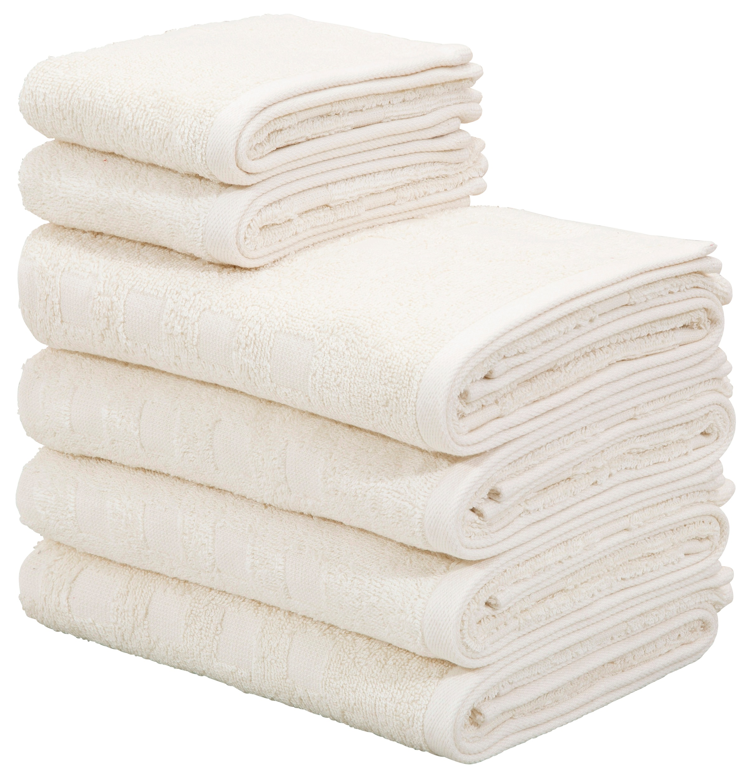 my home Handtuch Set »Demara«, Set, 6 tlg., Frottier, unifarbene Handtücher,  Hoch-Tief-Struktur Quadrate, 100% Baumwolle kaufen