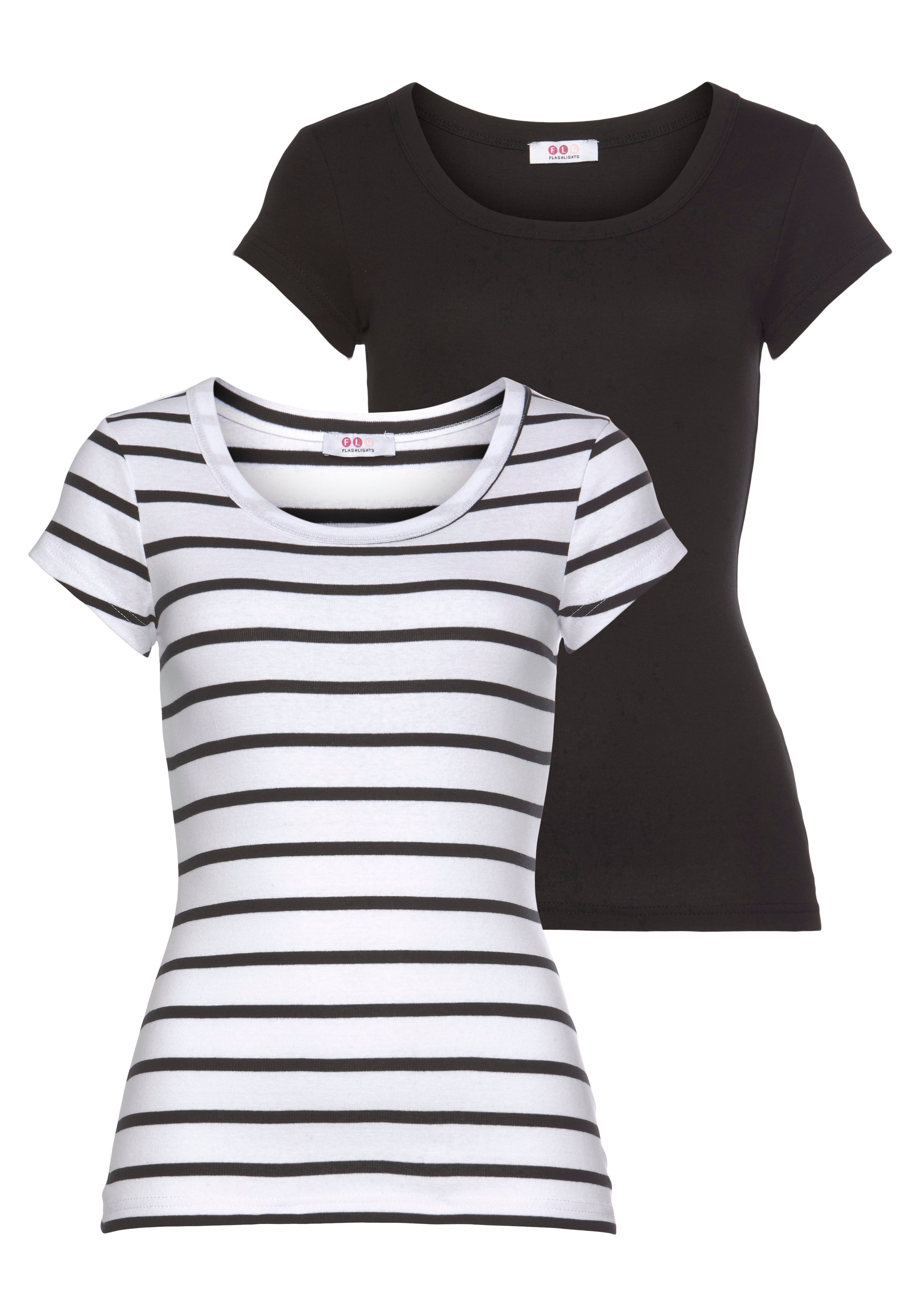 Flashlights T-Shirt, (Packung, 2er-Pack), mit Streifen kaufen