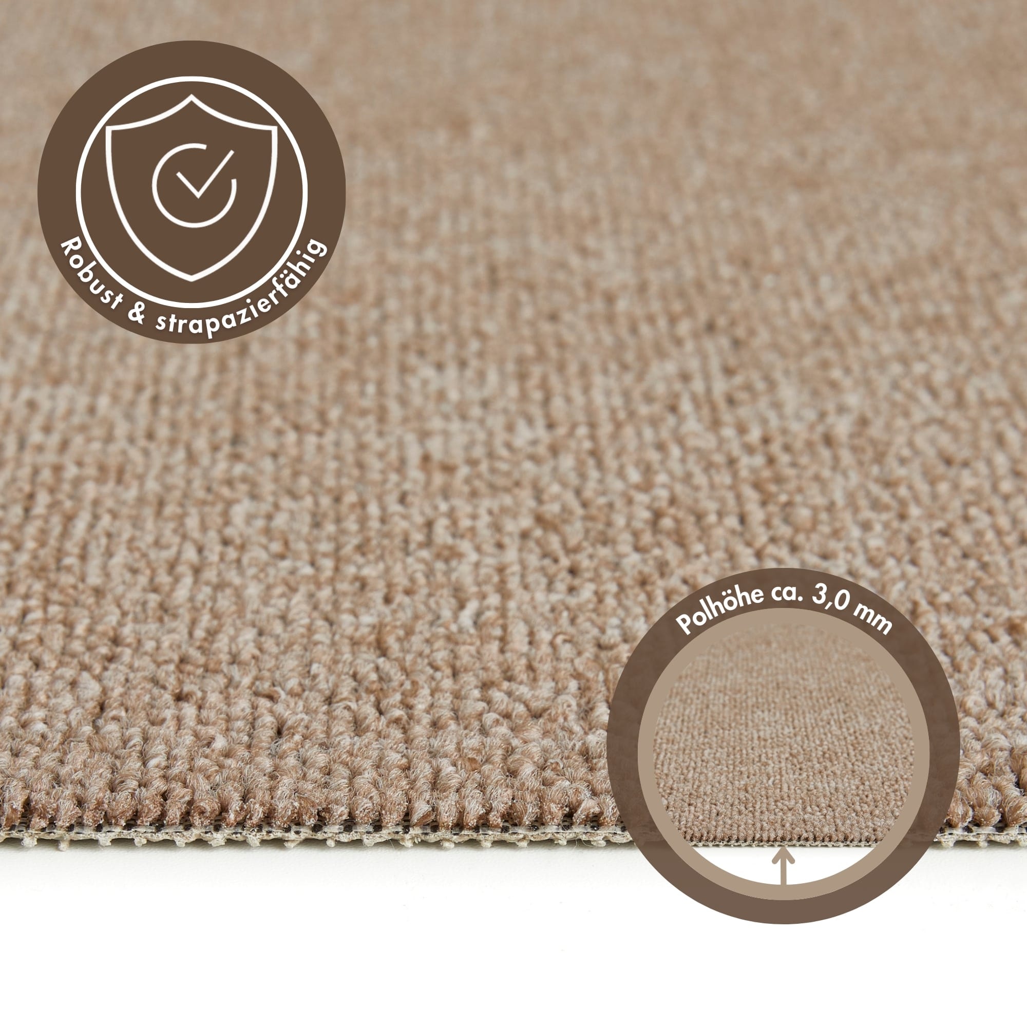 Andiamo Teppichboden »Barbara, Feinschlinge, Made in Netherlands«, rechteckig, 4,5 mm Höhe, meliert, Breite 200 oder 400 cm, strapazierfähig, pflegeleicht