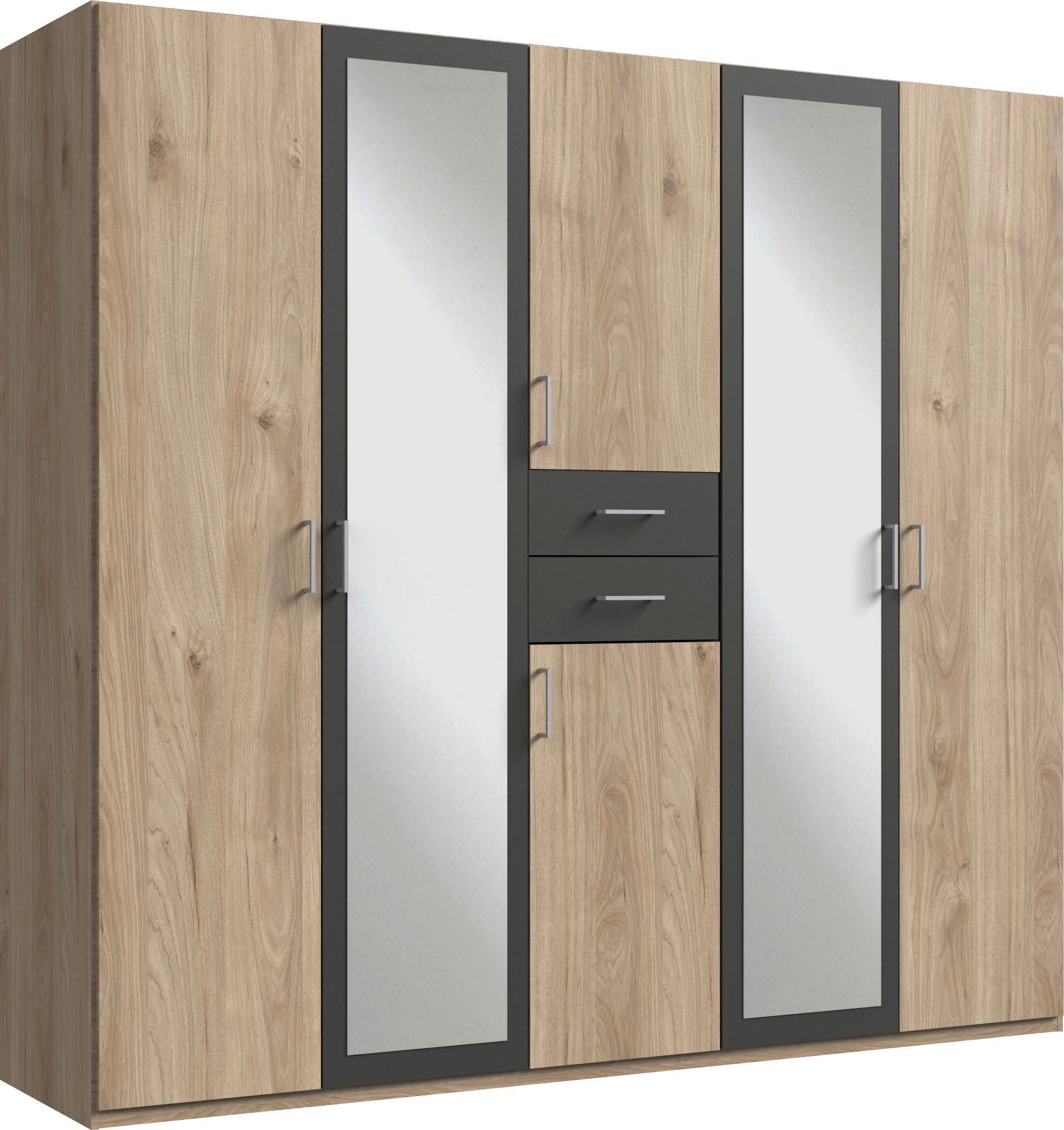 Wimex Kleiderschrank »Diver Drehtürenschrank mit Spiegel, 180, 225 o. 270cm breit« Bestseller Schlafzimmerschrank wahlweise 3 Innenausstattungen