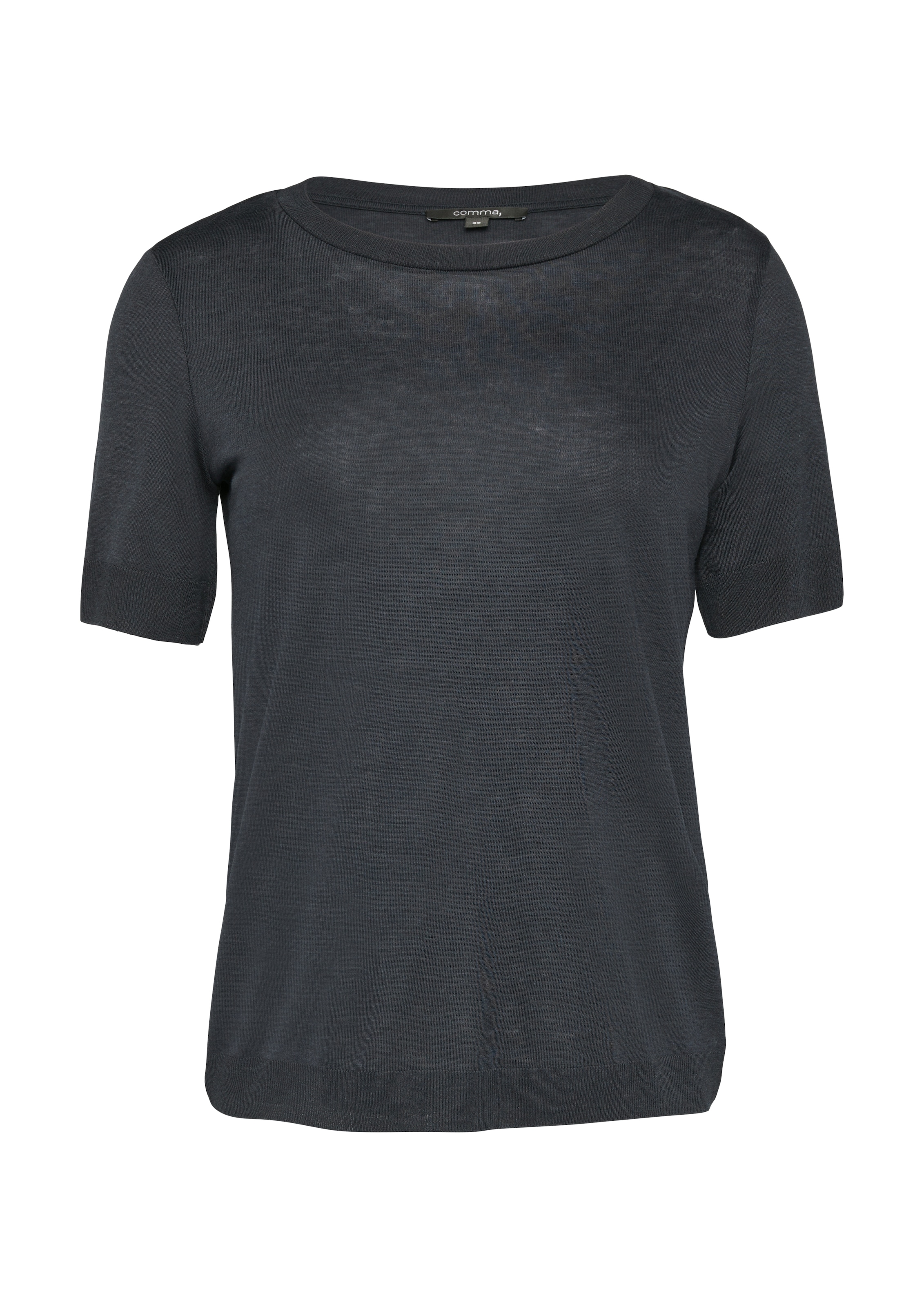 Comma T-Shirt, aus Strick mit Rippdetails