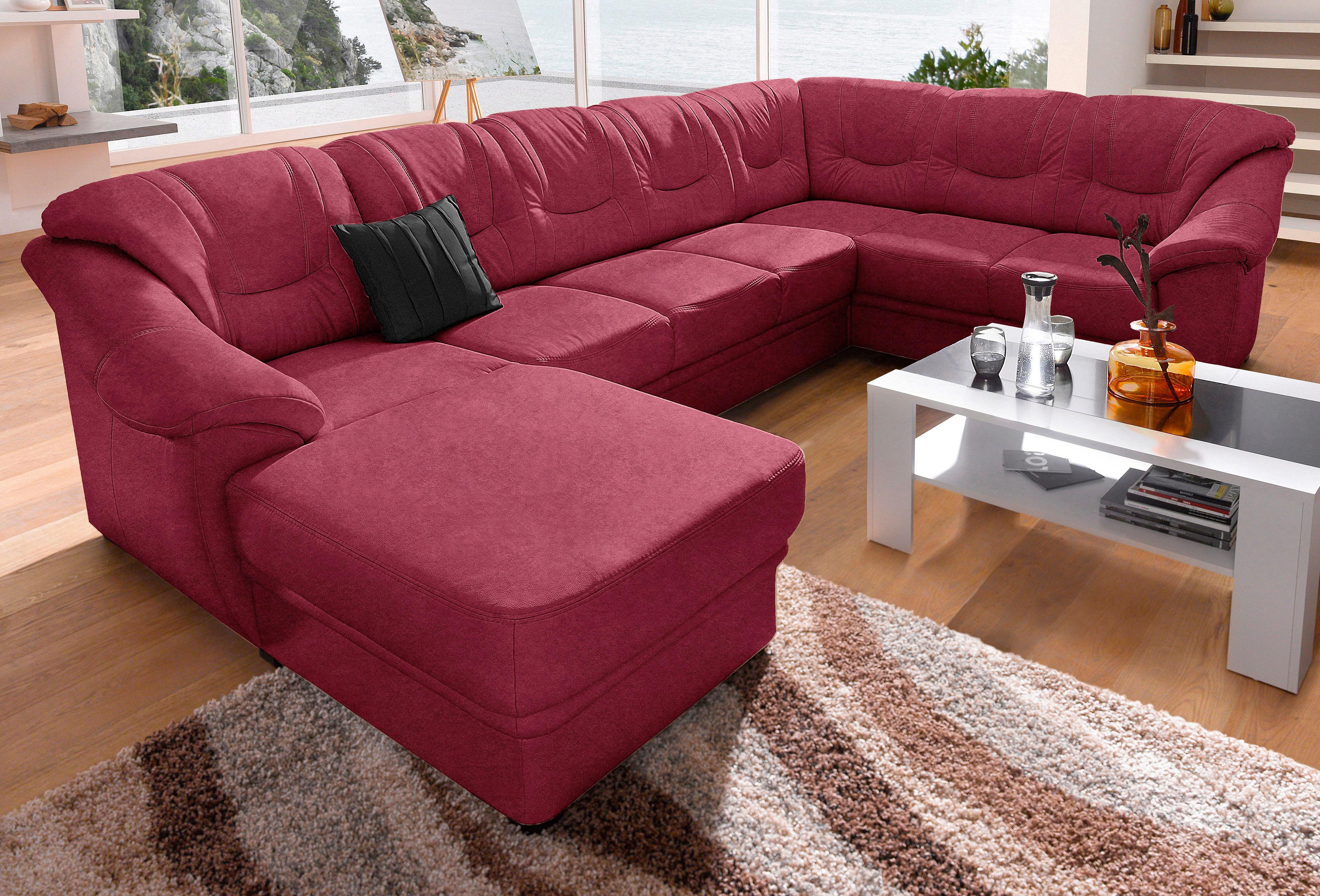 sit&more Wohnlandschaft "Savona U-Form, B: 320 cm" optional Bettfunktion, Federkern